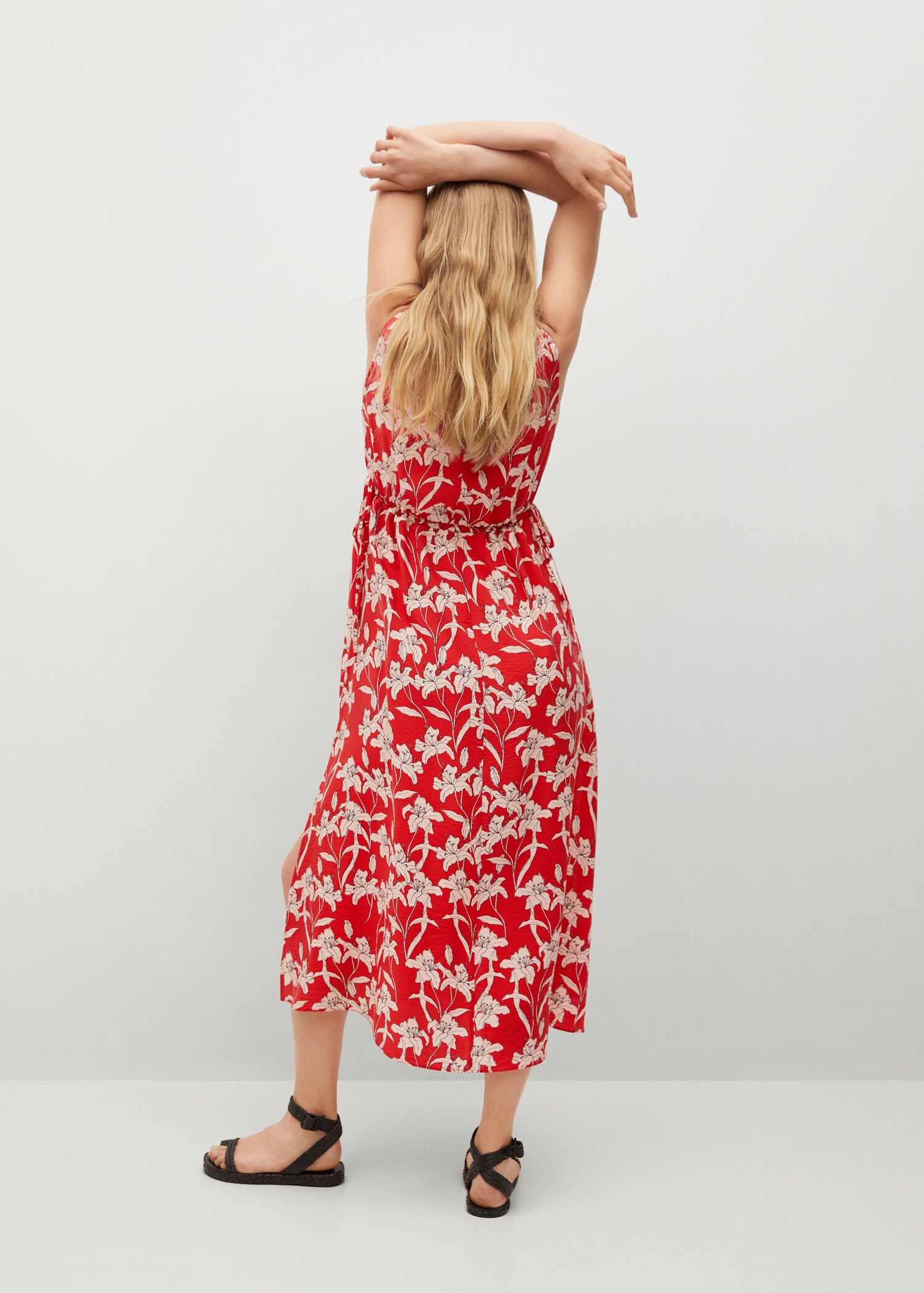 Vestido estampado abertura  - Reverso del artículo