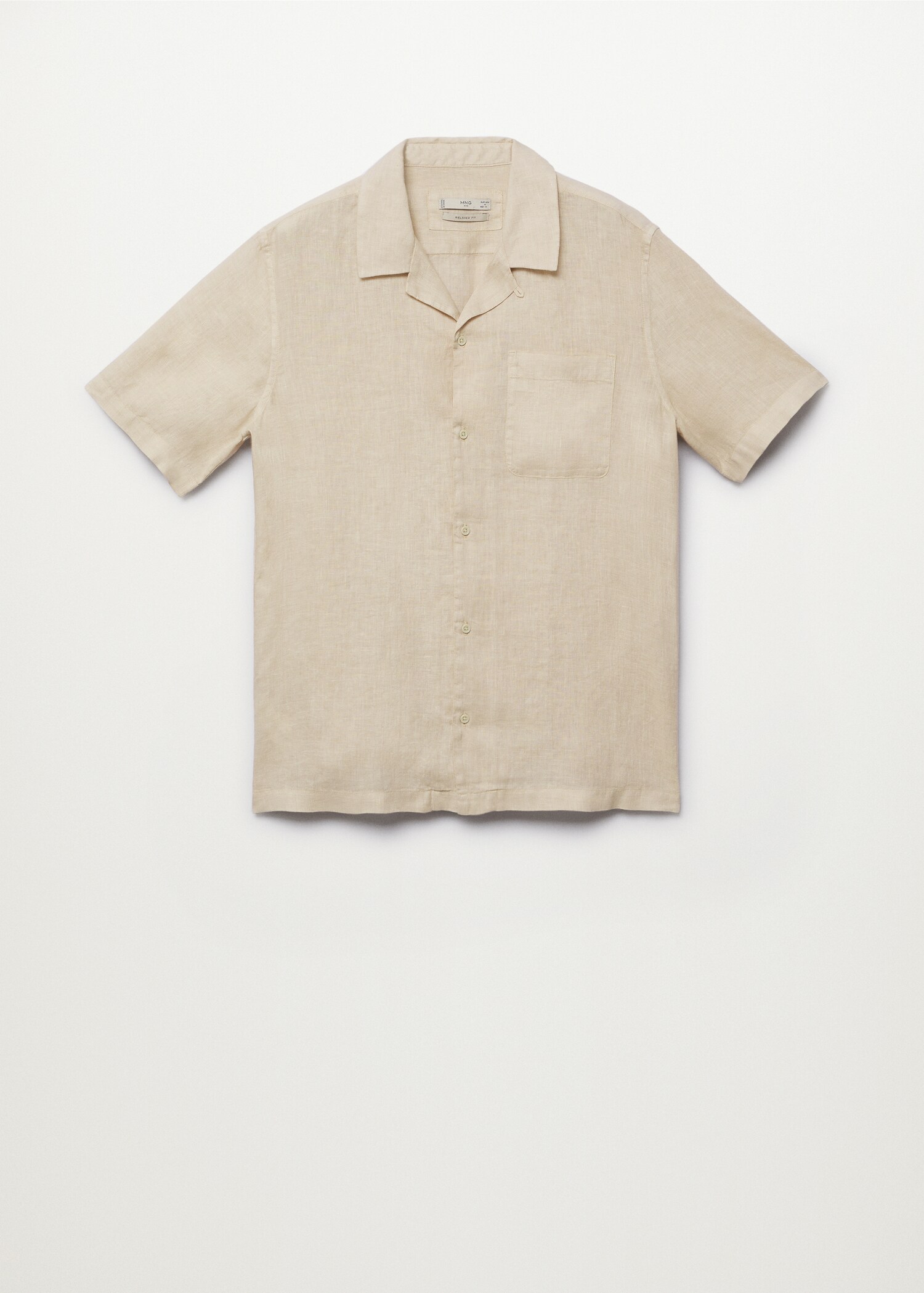 Regular-fit linen bowling shirt - Article without model