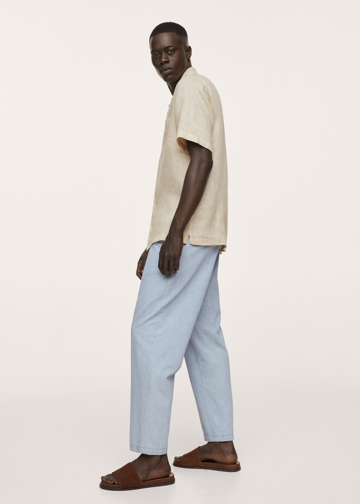Regular-fit linen bowling shirt - Details of the article 2