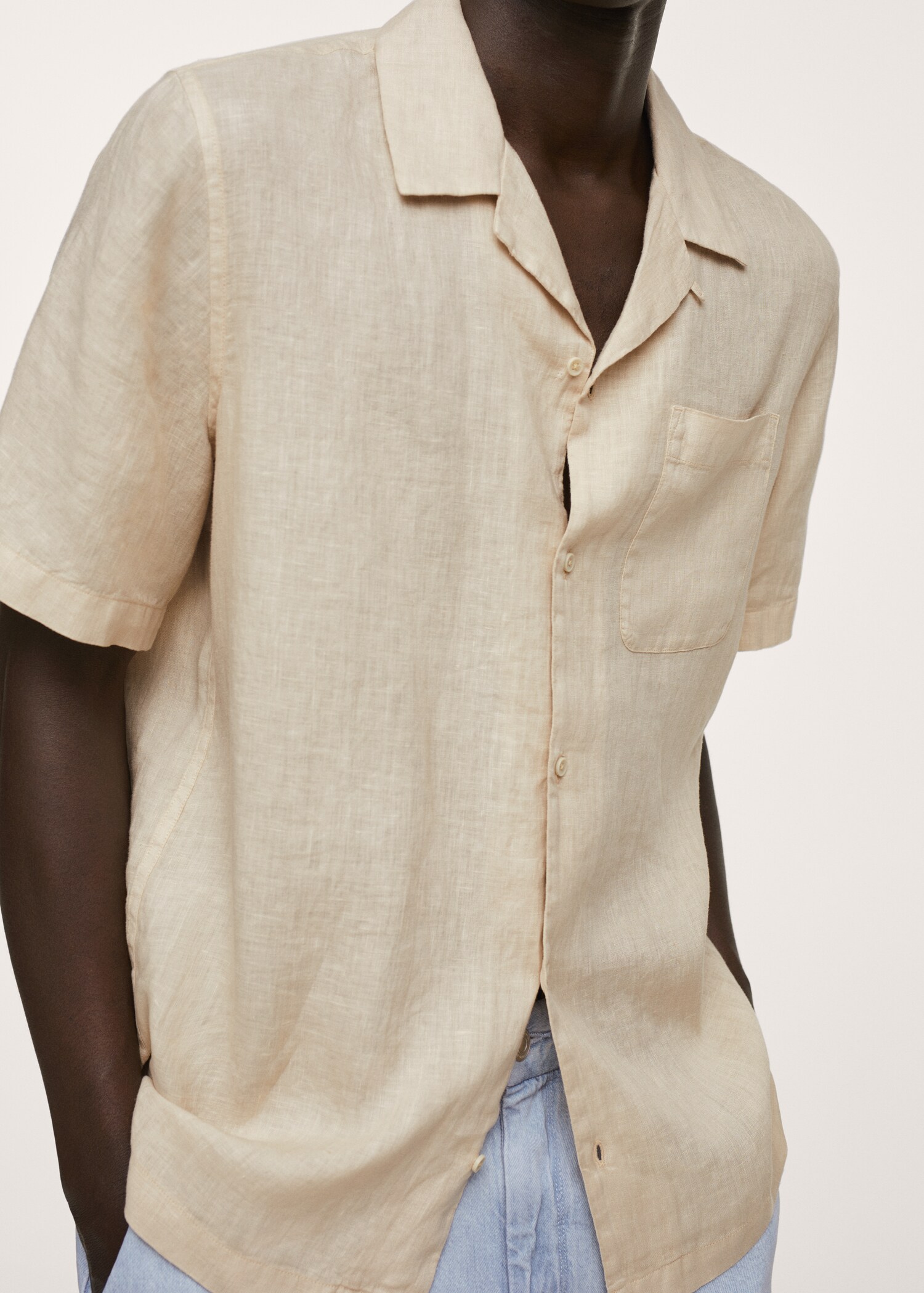 Regular-fit linen bowling shirt - Details of the article 3