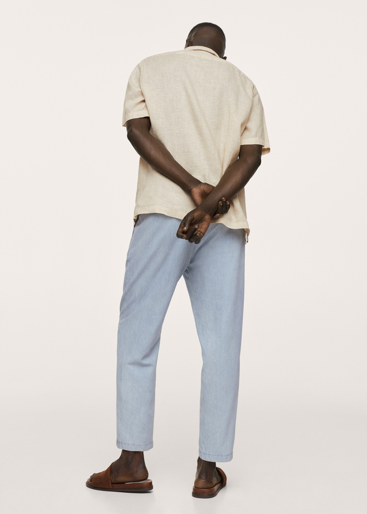 Regular-fit linen bowling shirt - Reverse of the article