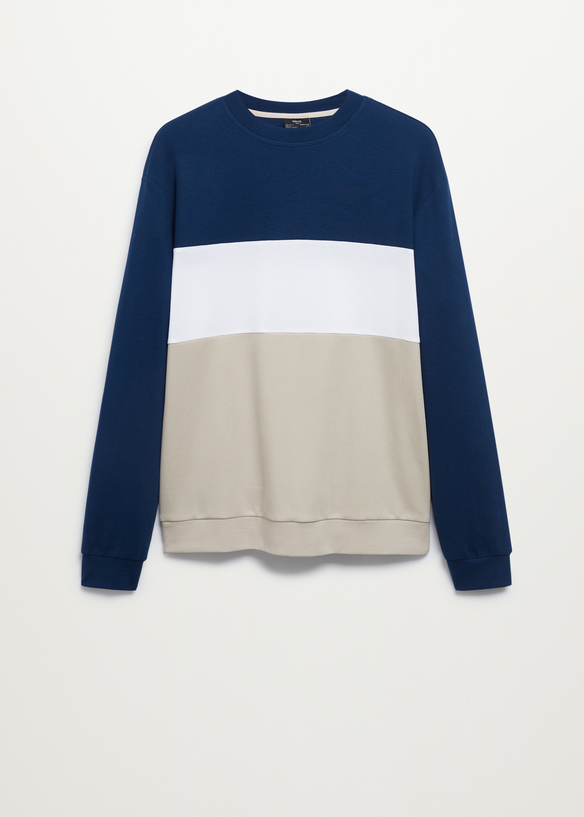 Colour block piqué sweatshirt - Article without model