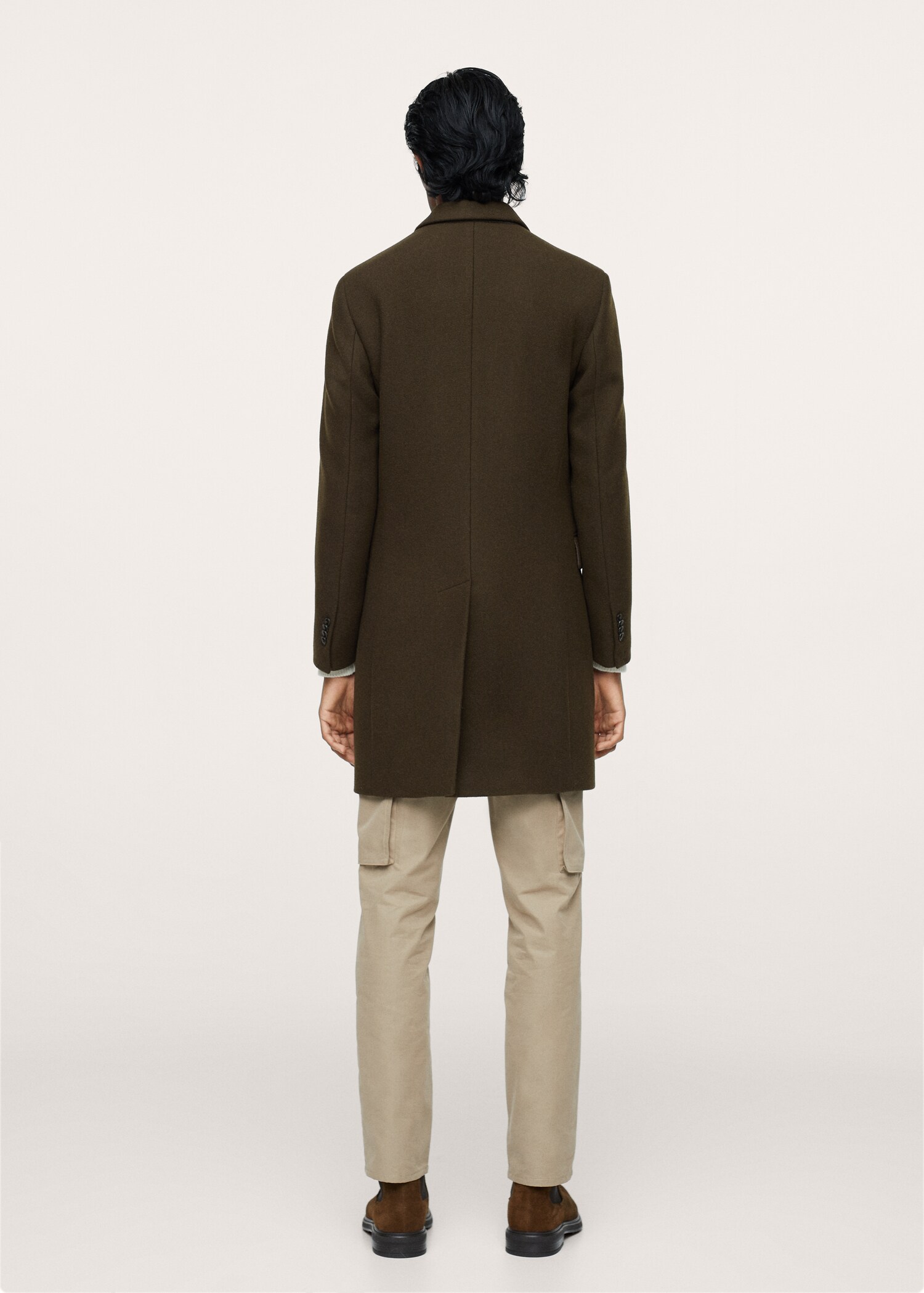 Long recycled wool coat - Reverse of the article