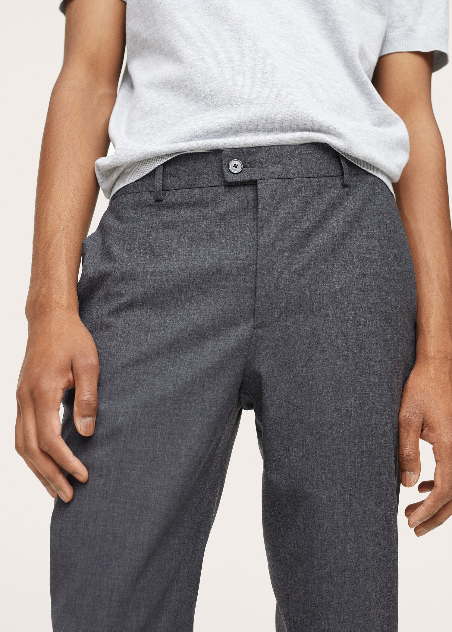 Lněné oblekové kalhoty slim fit - Detail zboží 1