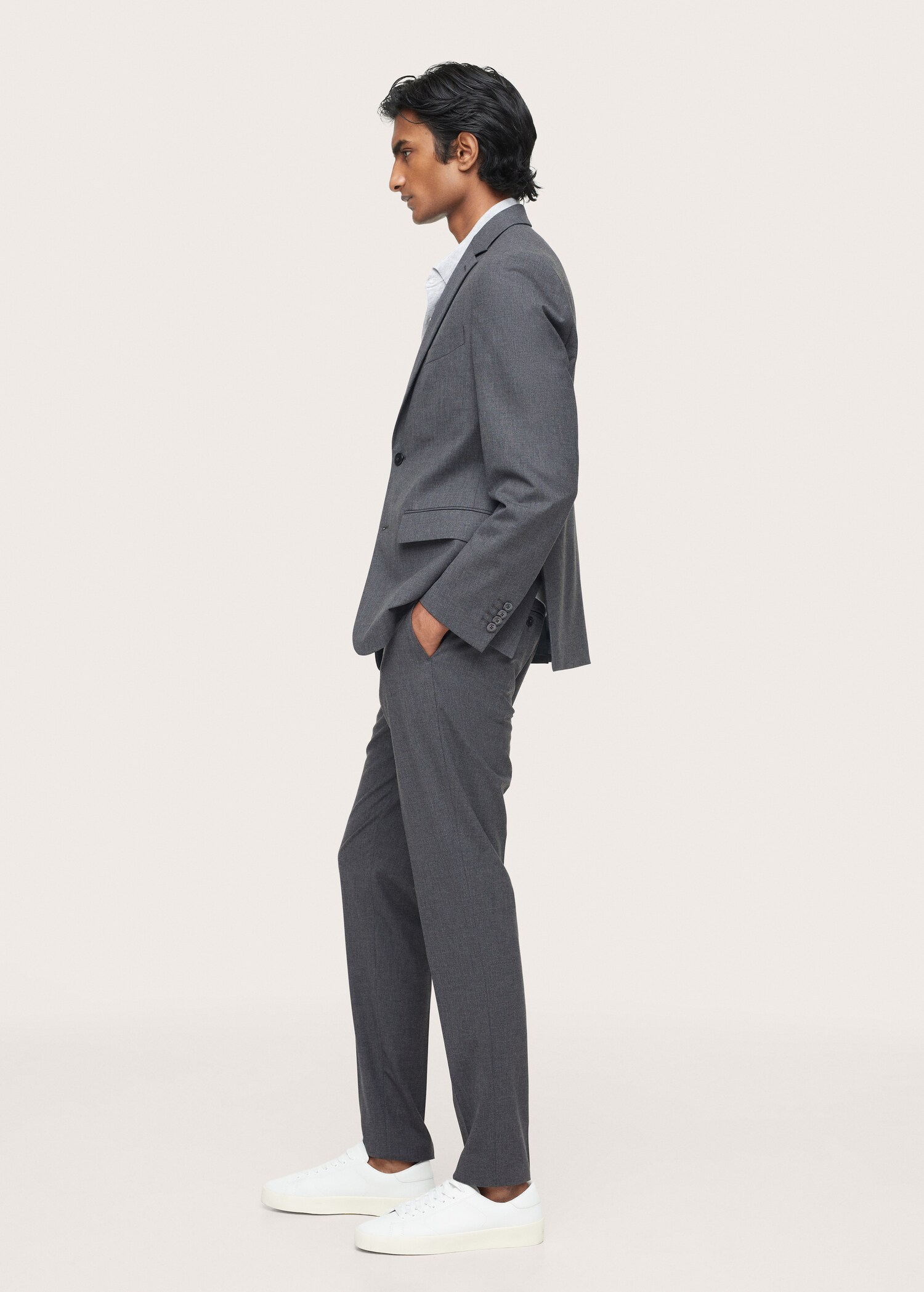Lněné oblekové kalhoty slim fit - Detail zboží 2