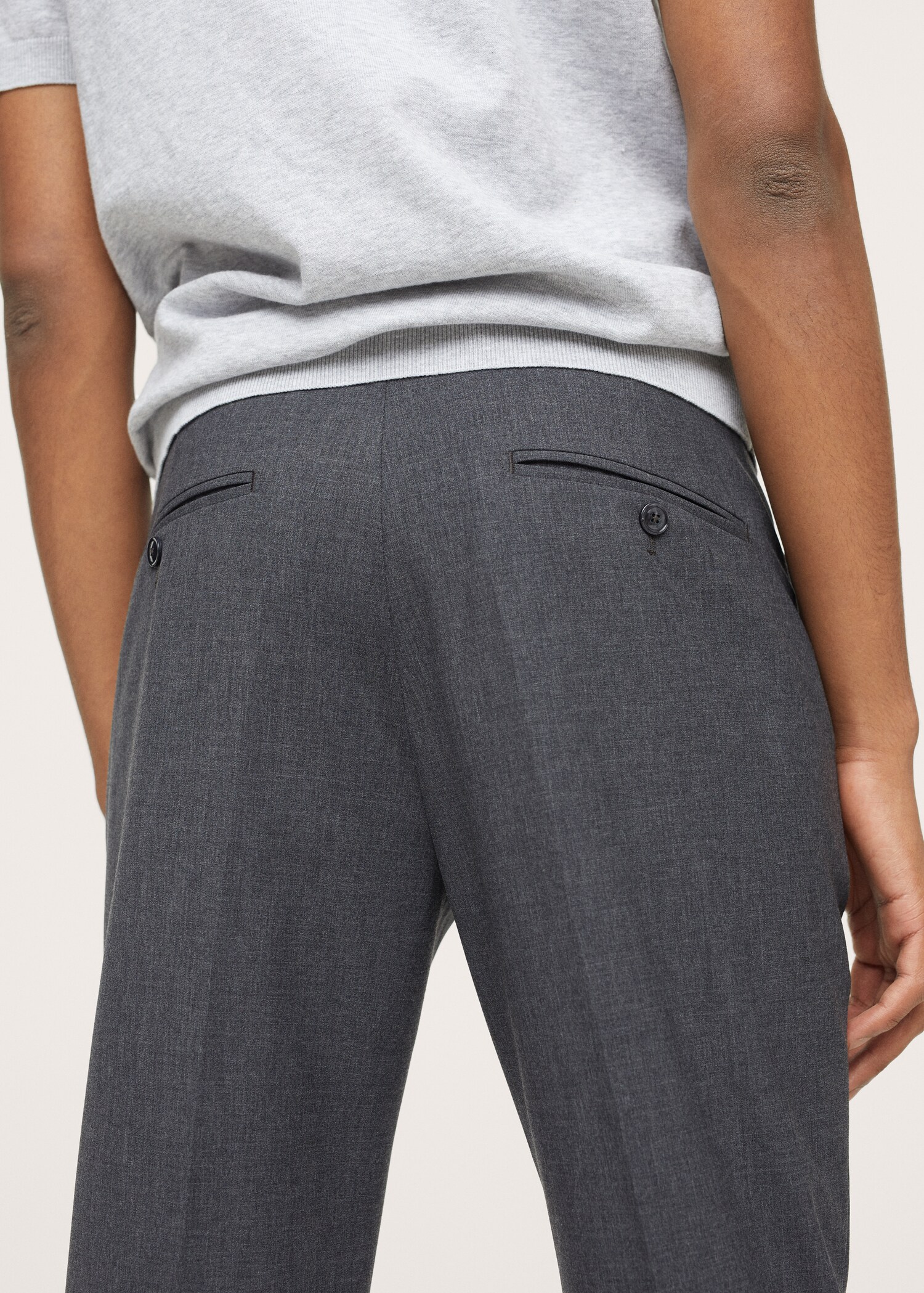 Lněné oblekové kalhoty slim fit - Detail zboží 3