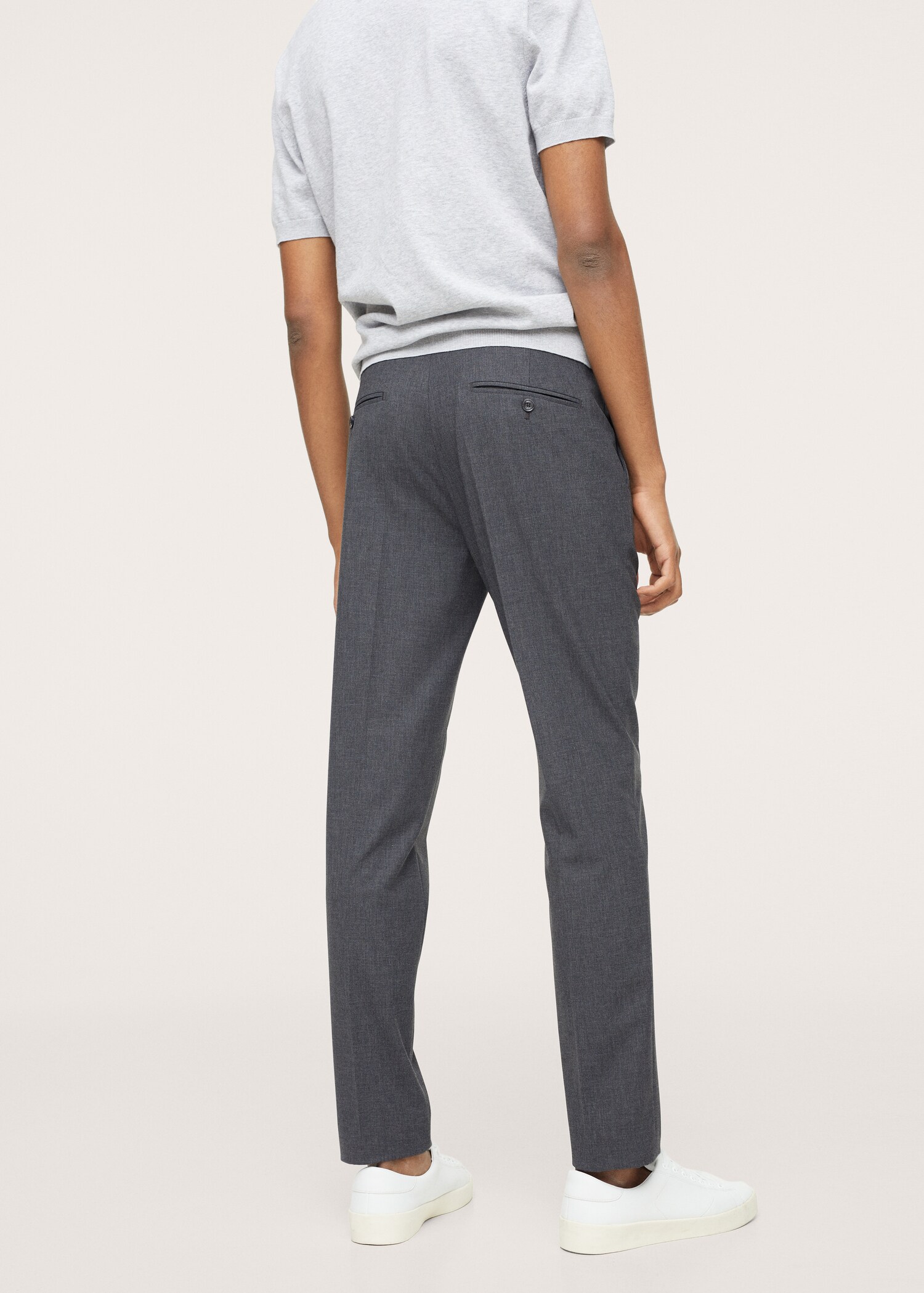 Lněné oblekové kalhoty slim fit - Zadní strana zboží