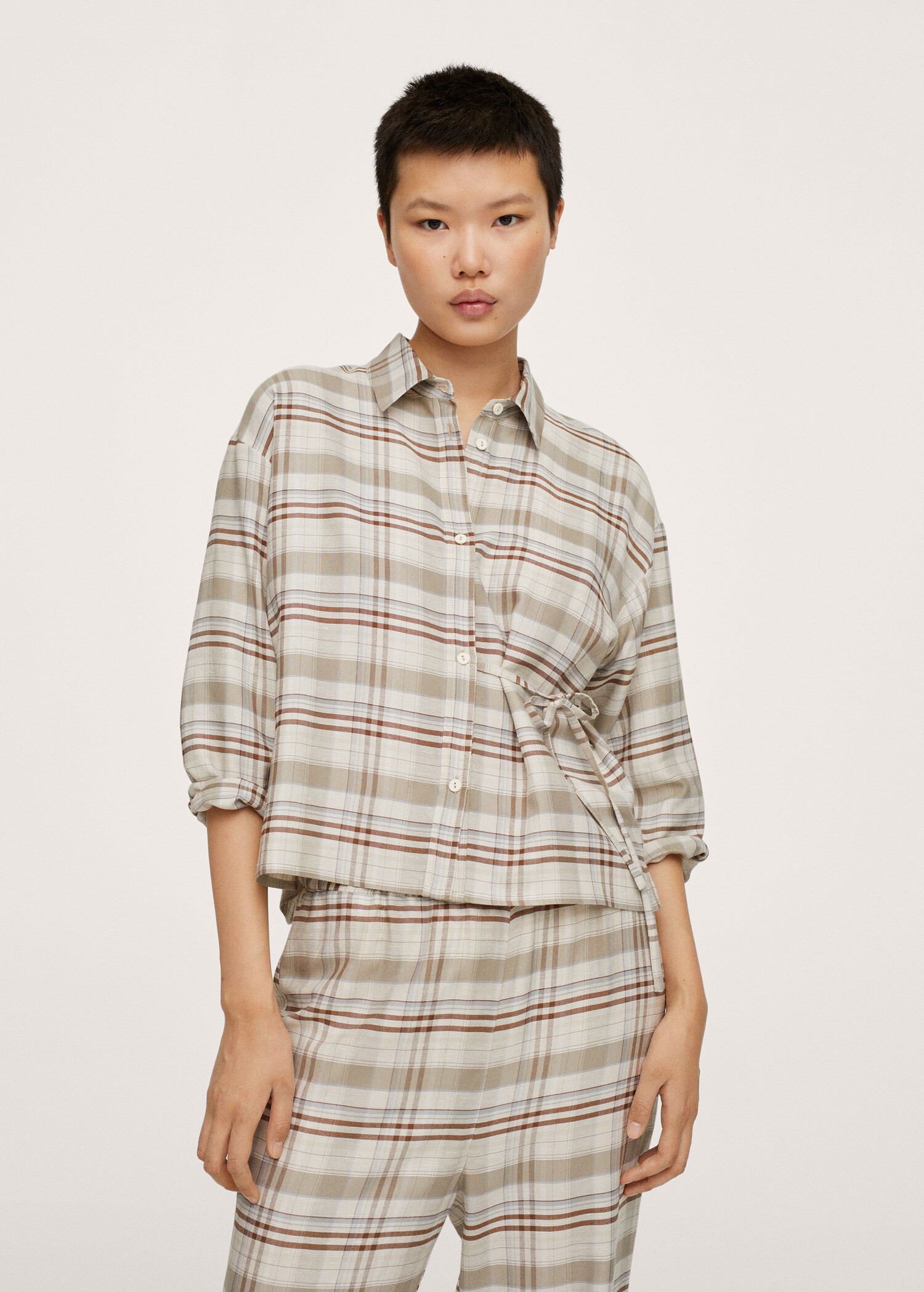 Camisa pijama estampada - Plano medio