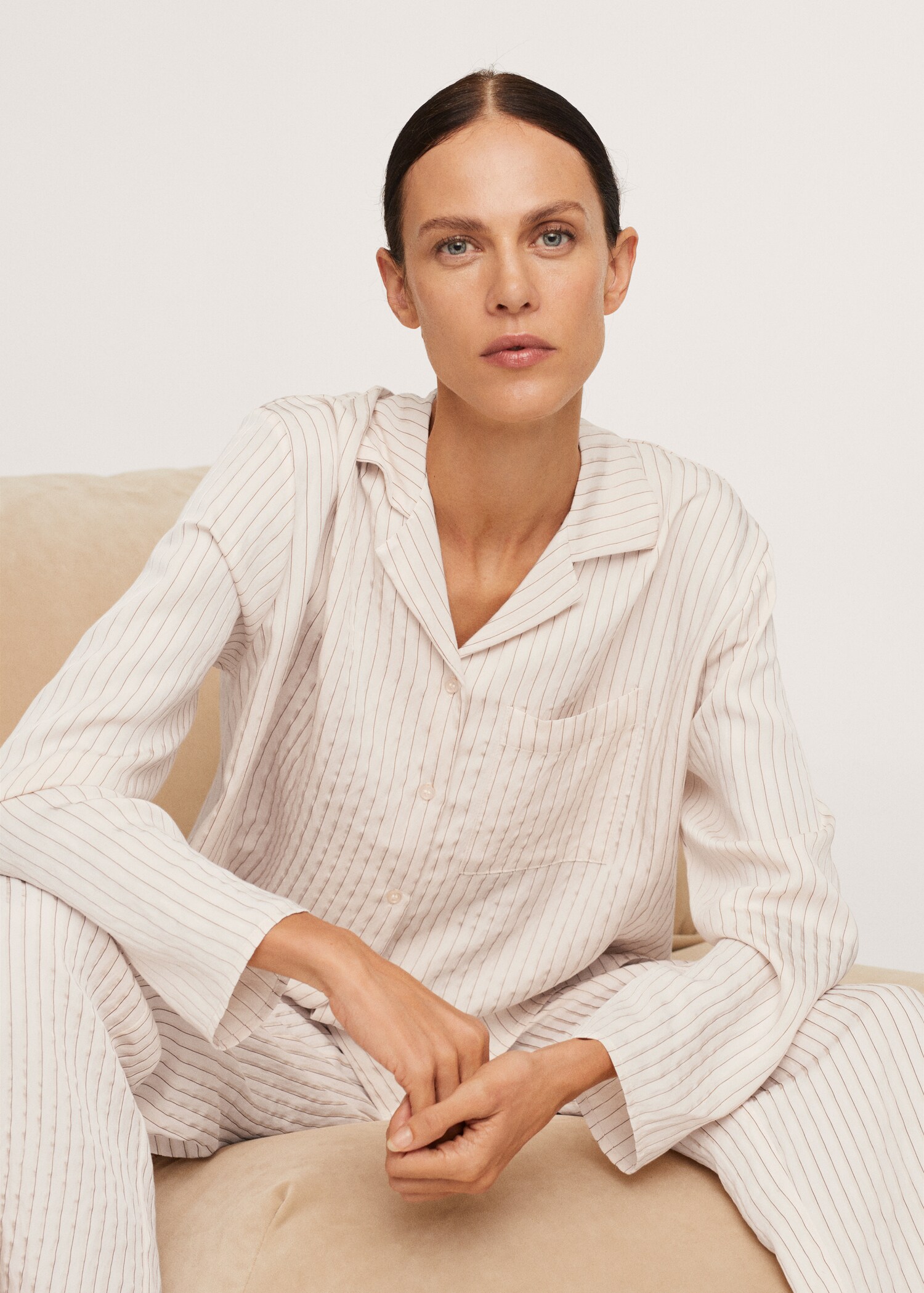Striped pyjama shirt - Details of the article 1