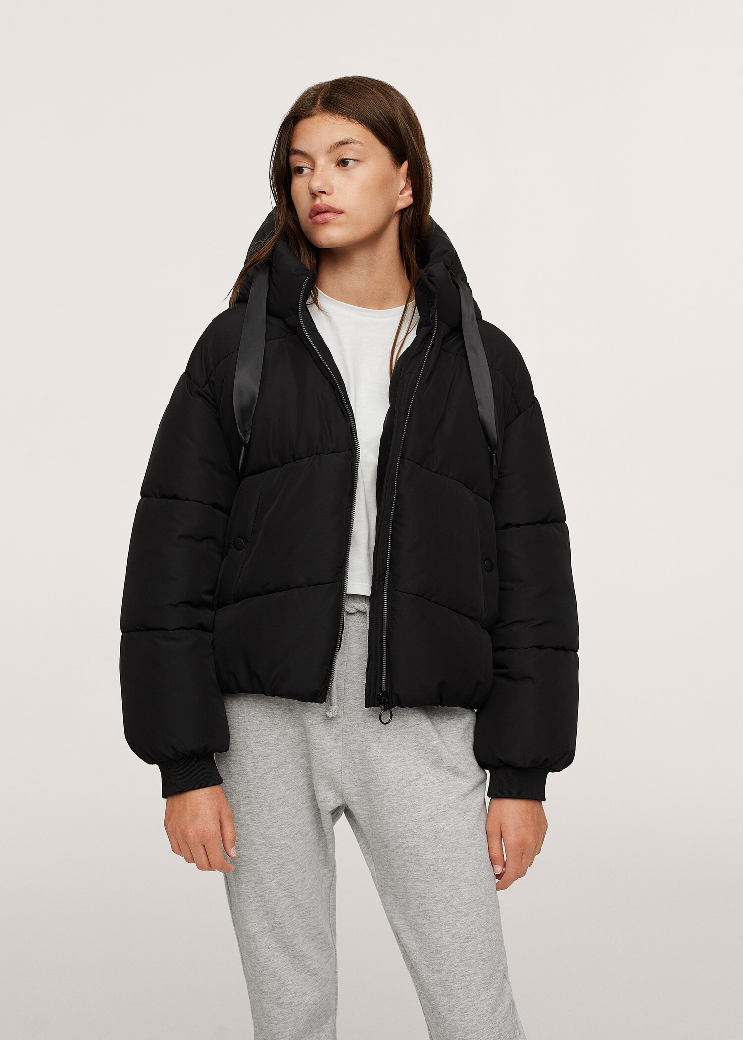 Prošívaný anorak oversize - Náhled ve středové rovině