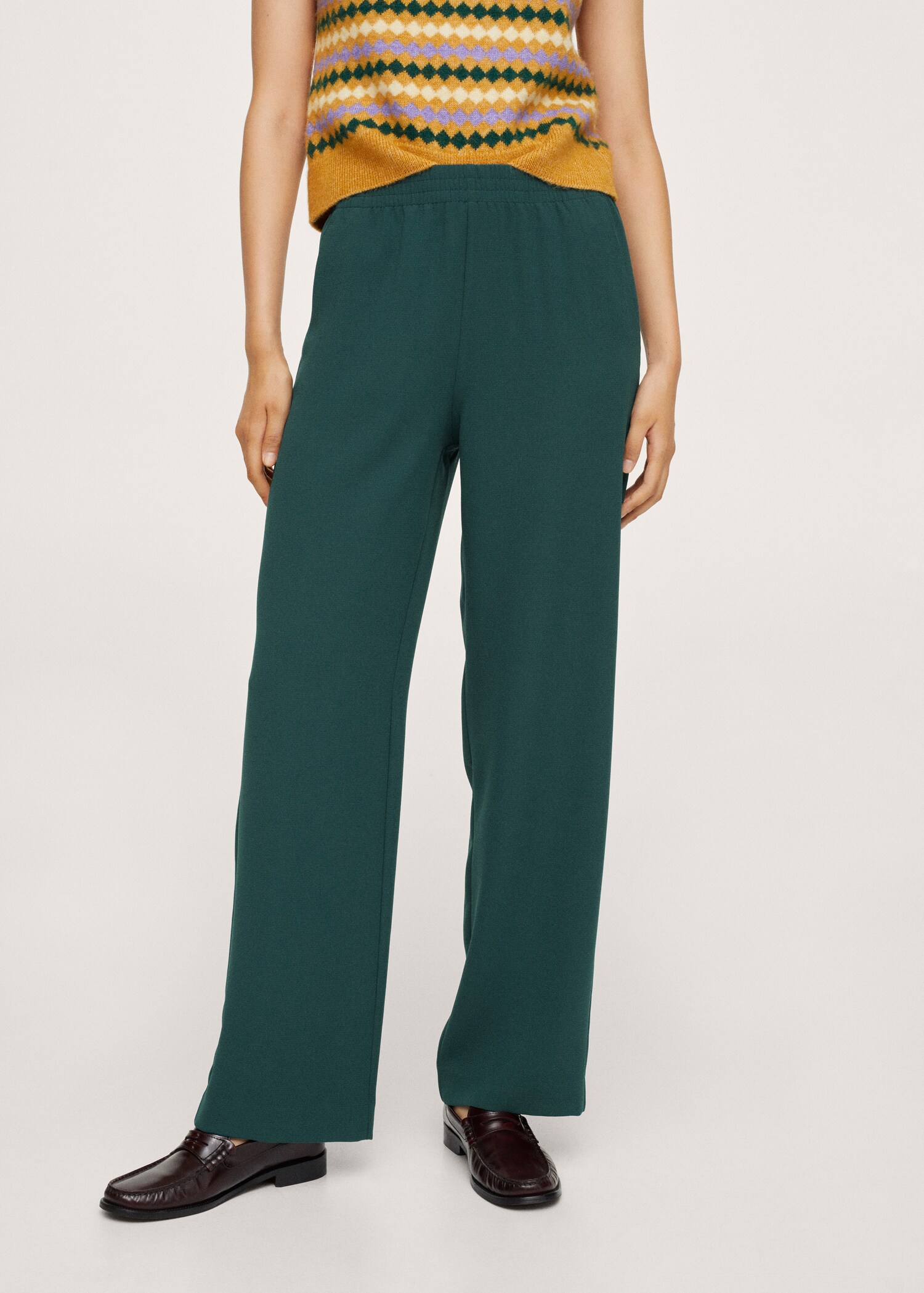 Elastic waist trousers - Medium plane