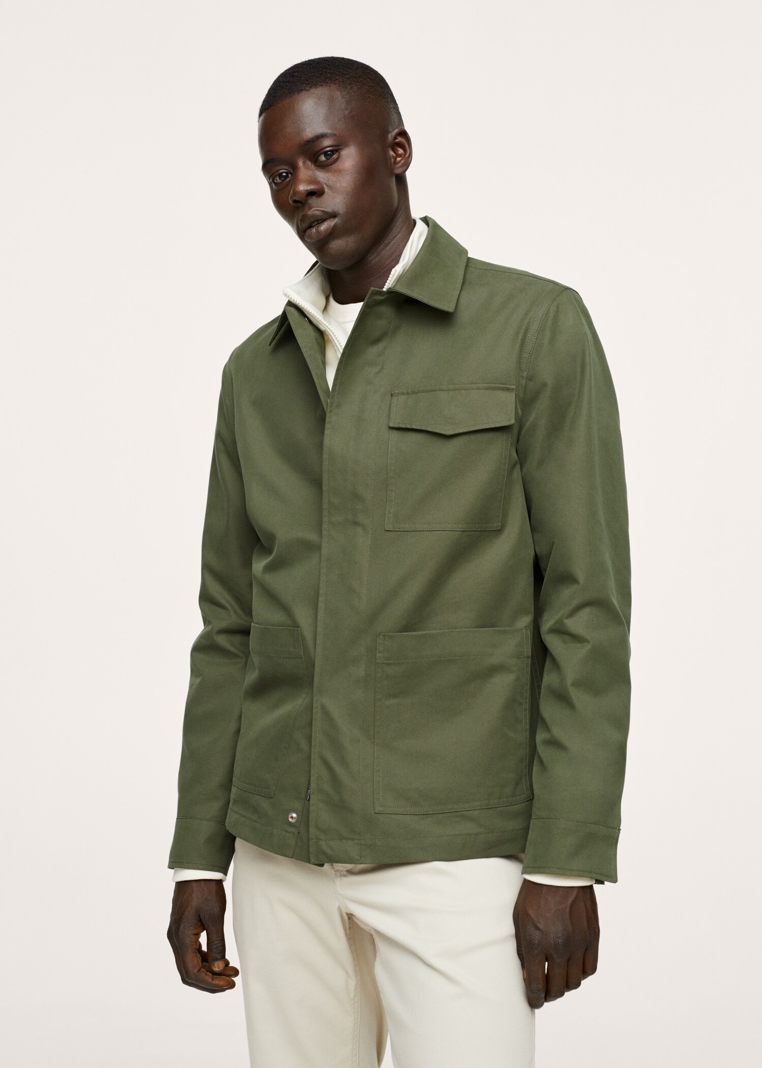 Chaqueta algodón impermeable - Plano medio