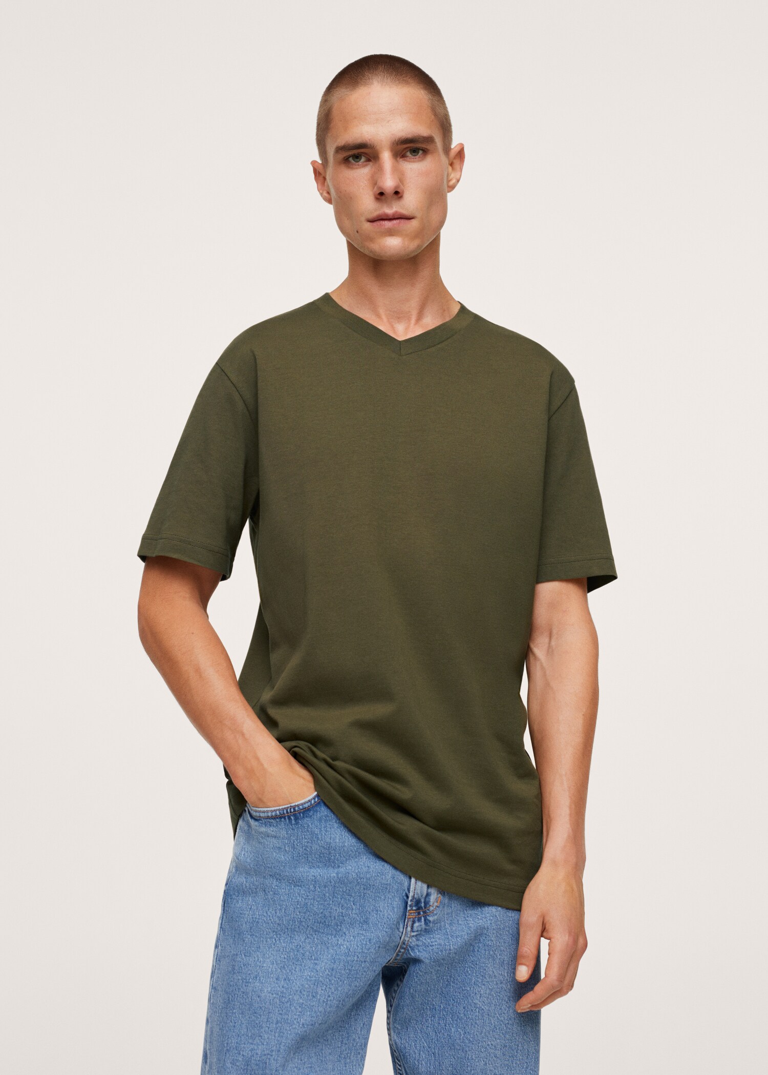 Sustainable cotton basic T-shirt - Medium plane