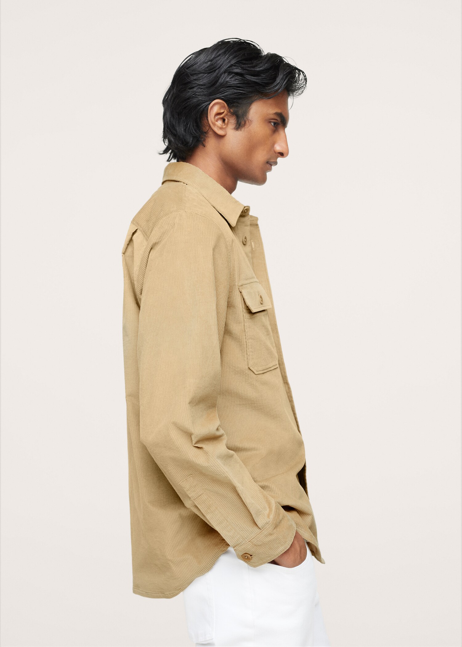 Regular fit pocket corduroy shirt - Details of the article 2