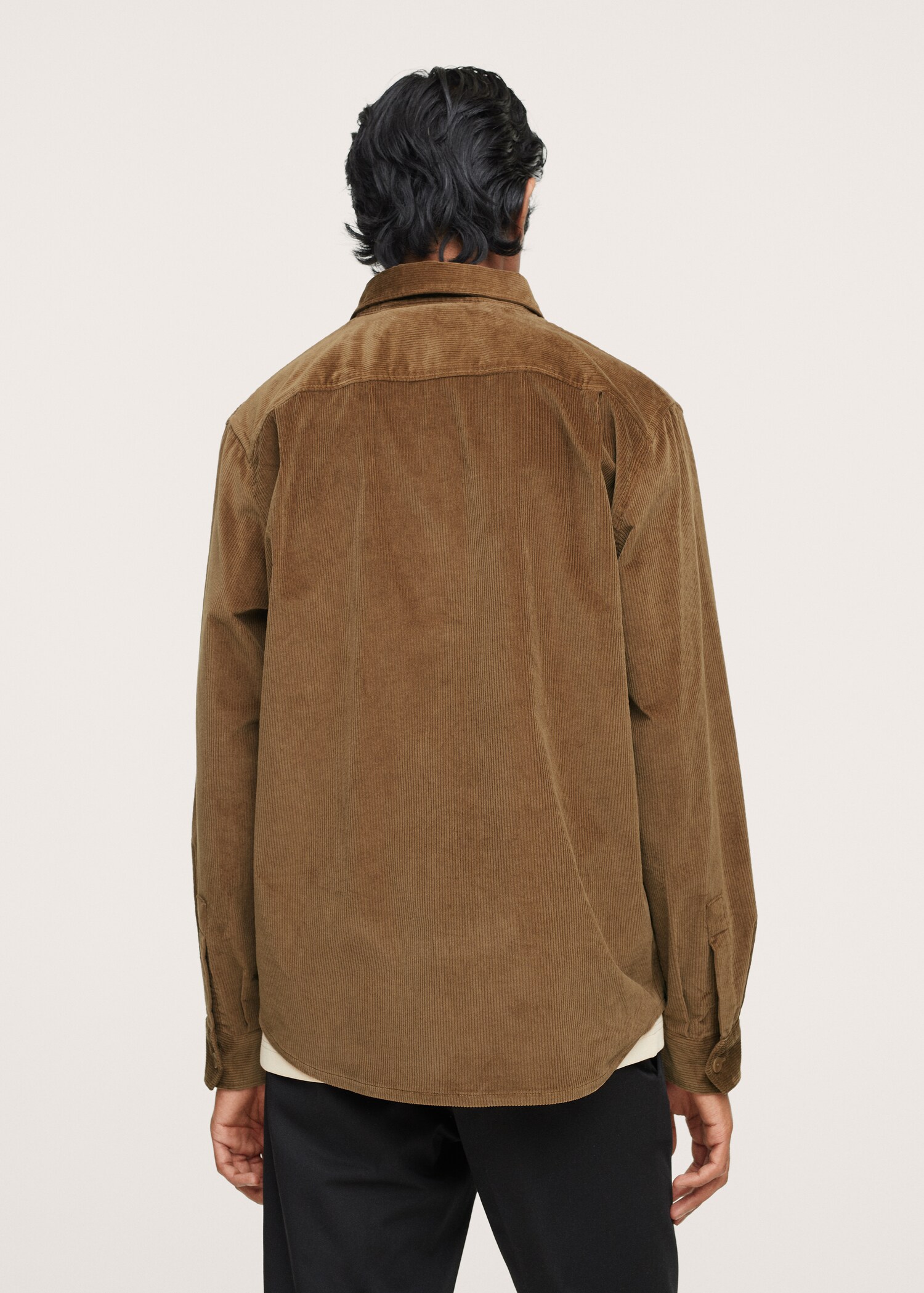 Regular fit pocket corduroy shirt - Reverse of the article