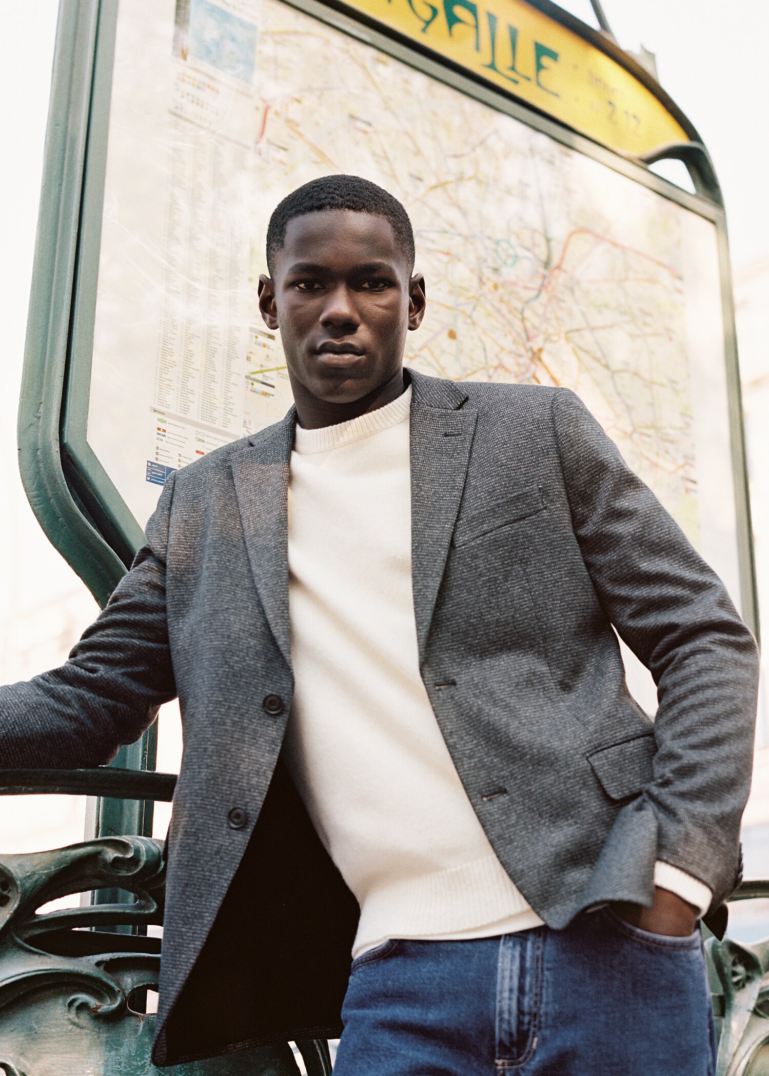 Žíhané sako slim fit - Detail zboží 5