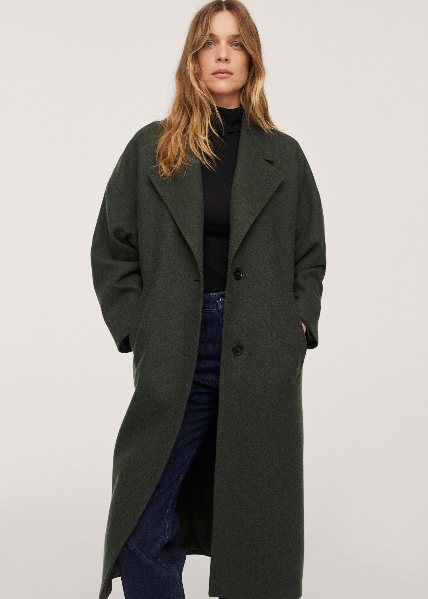 Lapels wool coat - Medium plane