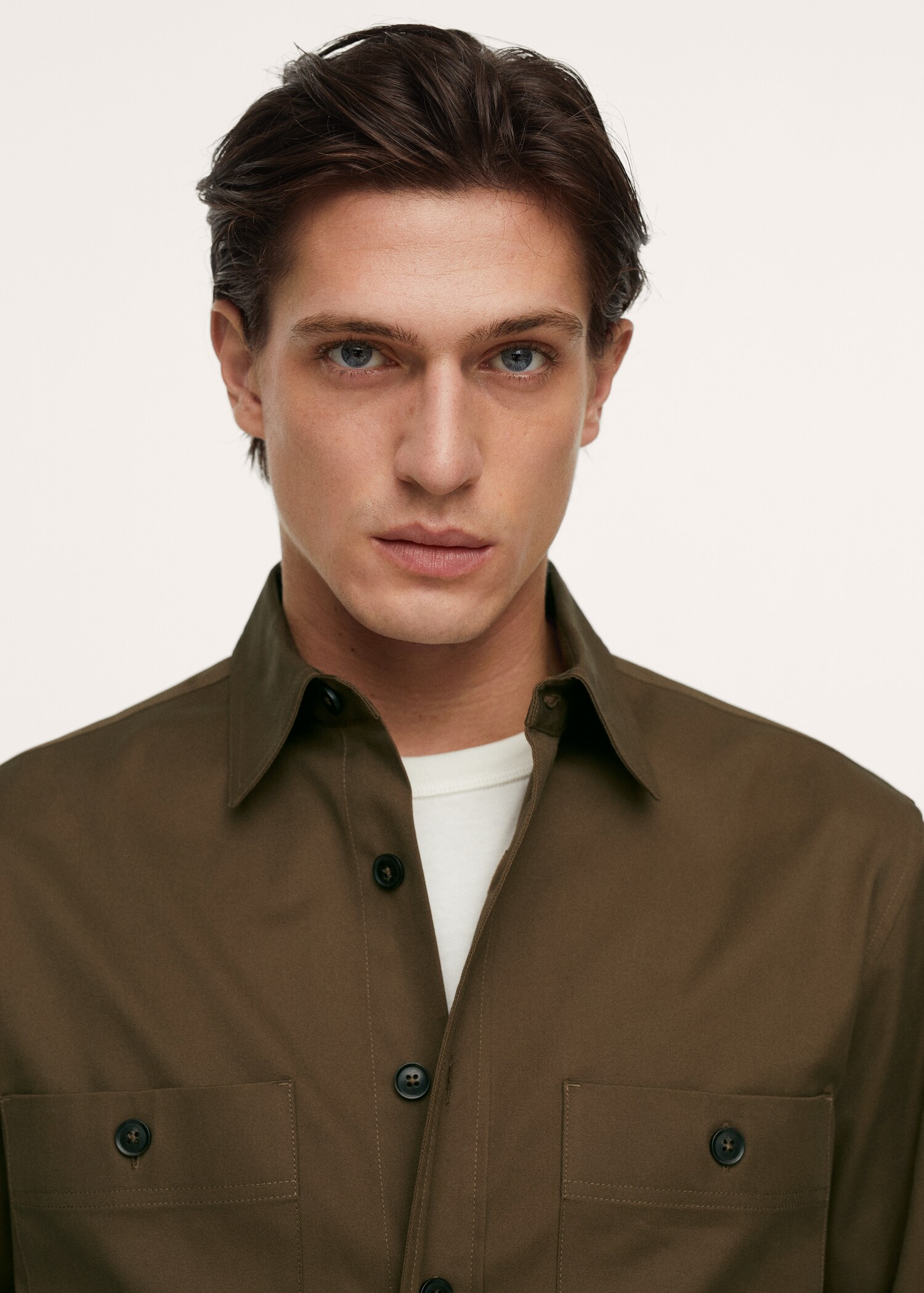 Chest-pocket cotton overshirt - Details of the article 1