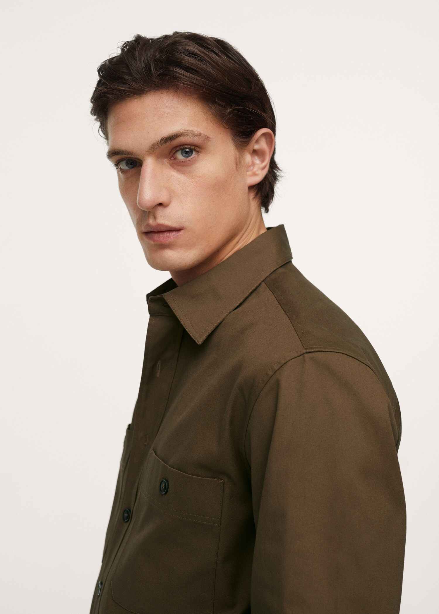 Chest-pocket cotton overshirt - Details of the article 2