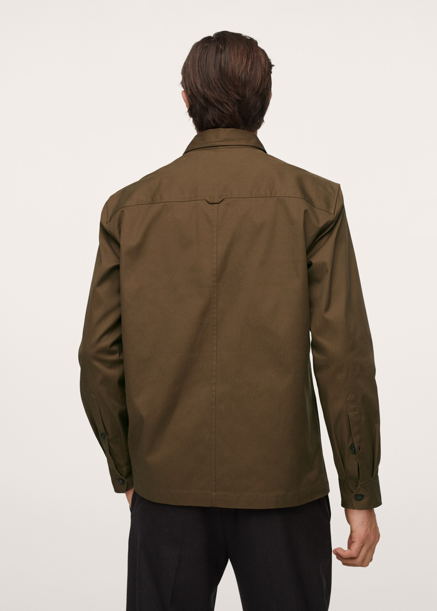 Chest-pocket cotton overshirt - Reverse of the article