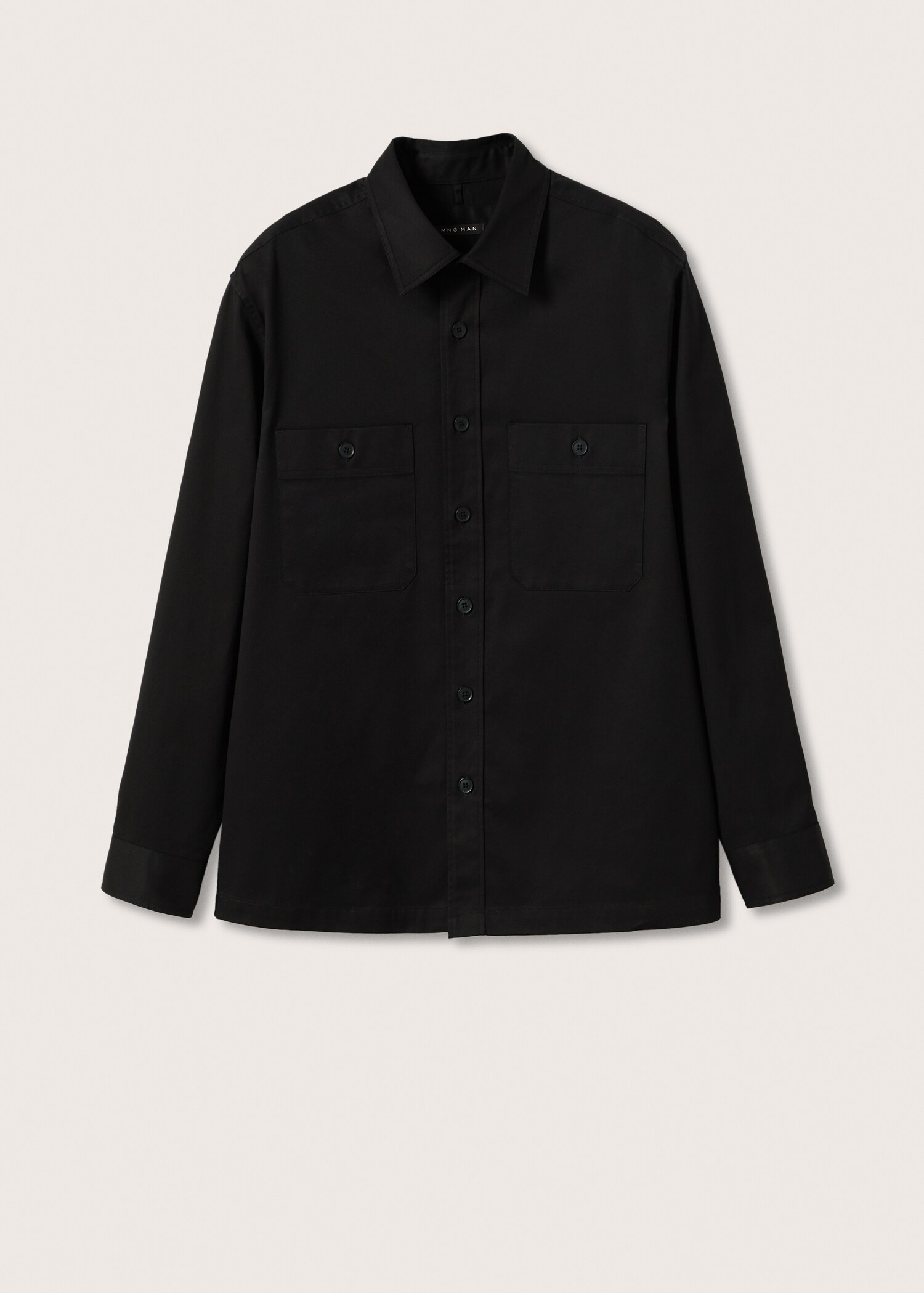 Chest-pocket cotton overshirt - Article without model