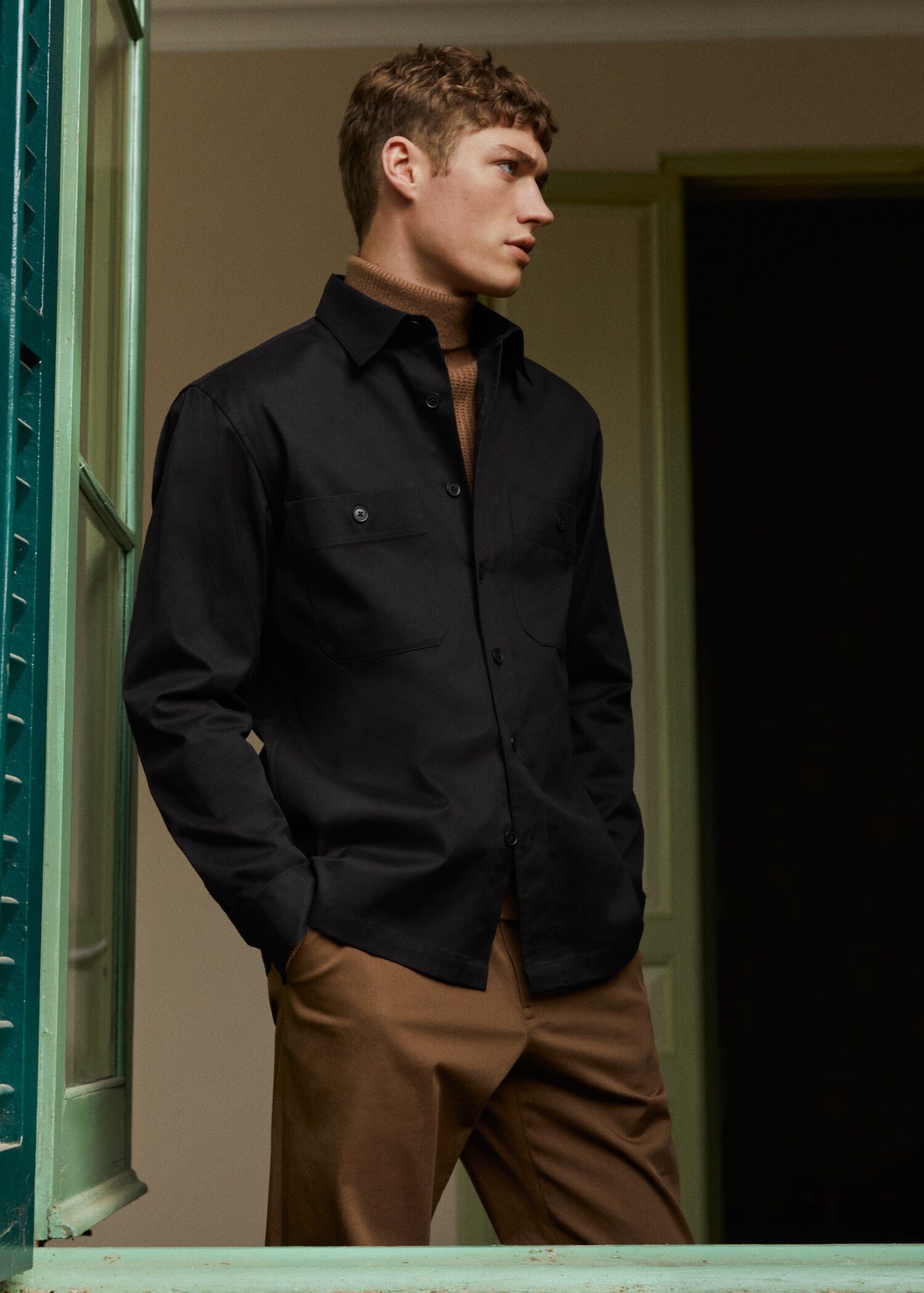 Chest-pocket cotton overshirt - Details of the article 5