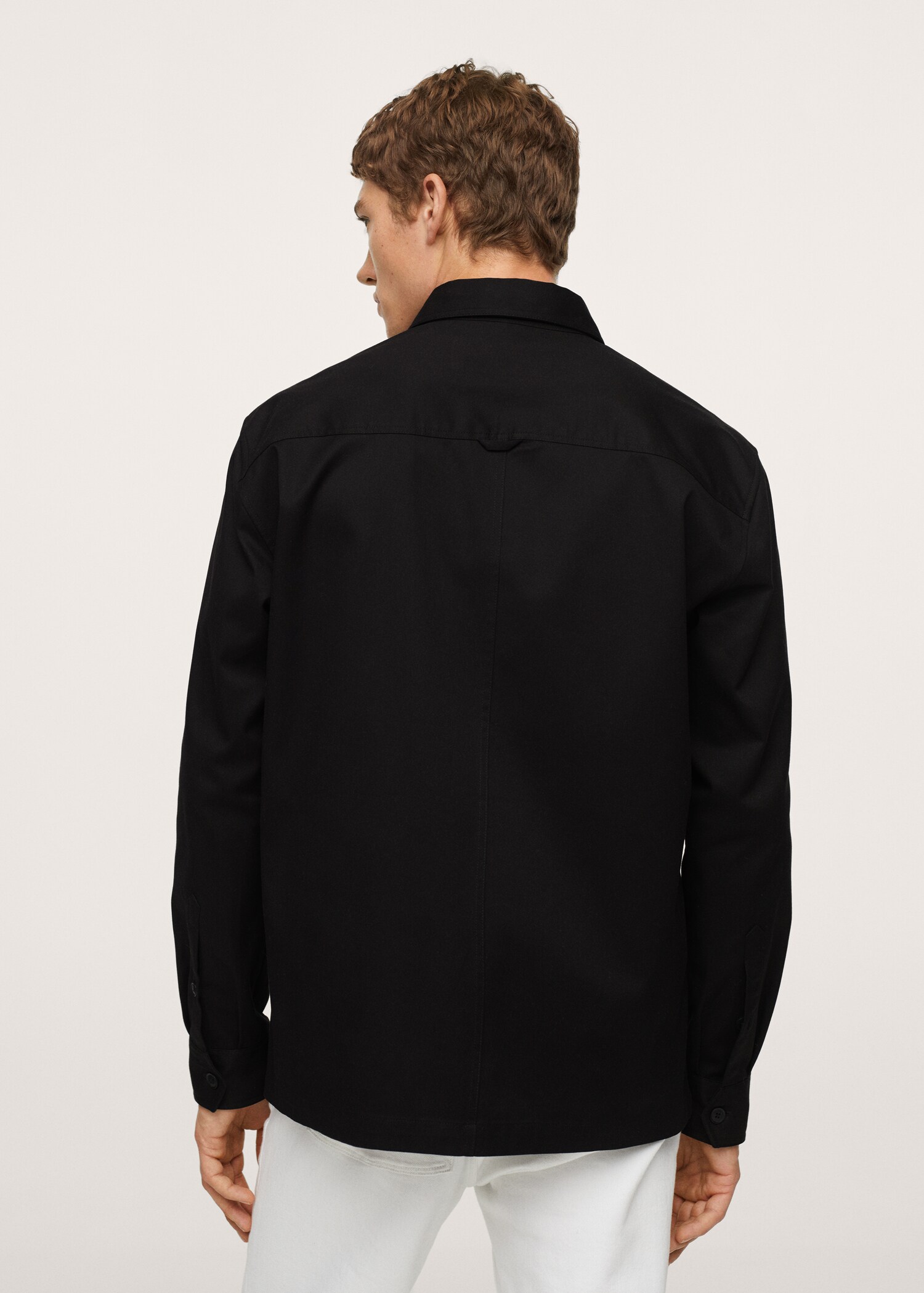 Chest-pocket cotton overshirt - Reverse of the article