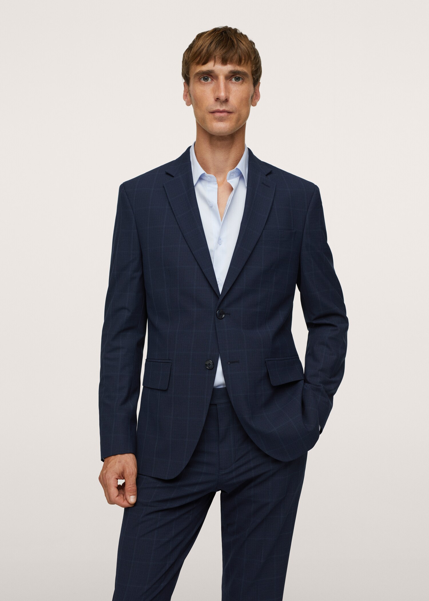 Slim fit check suit blazer - Medium plane