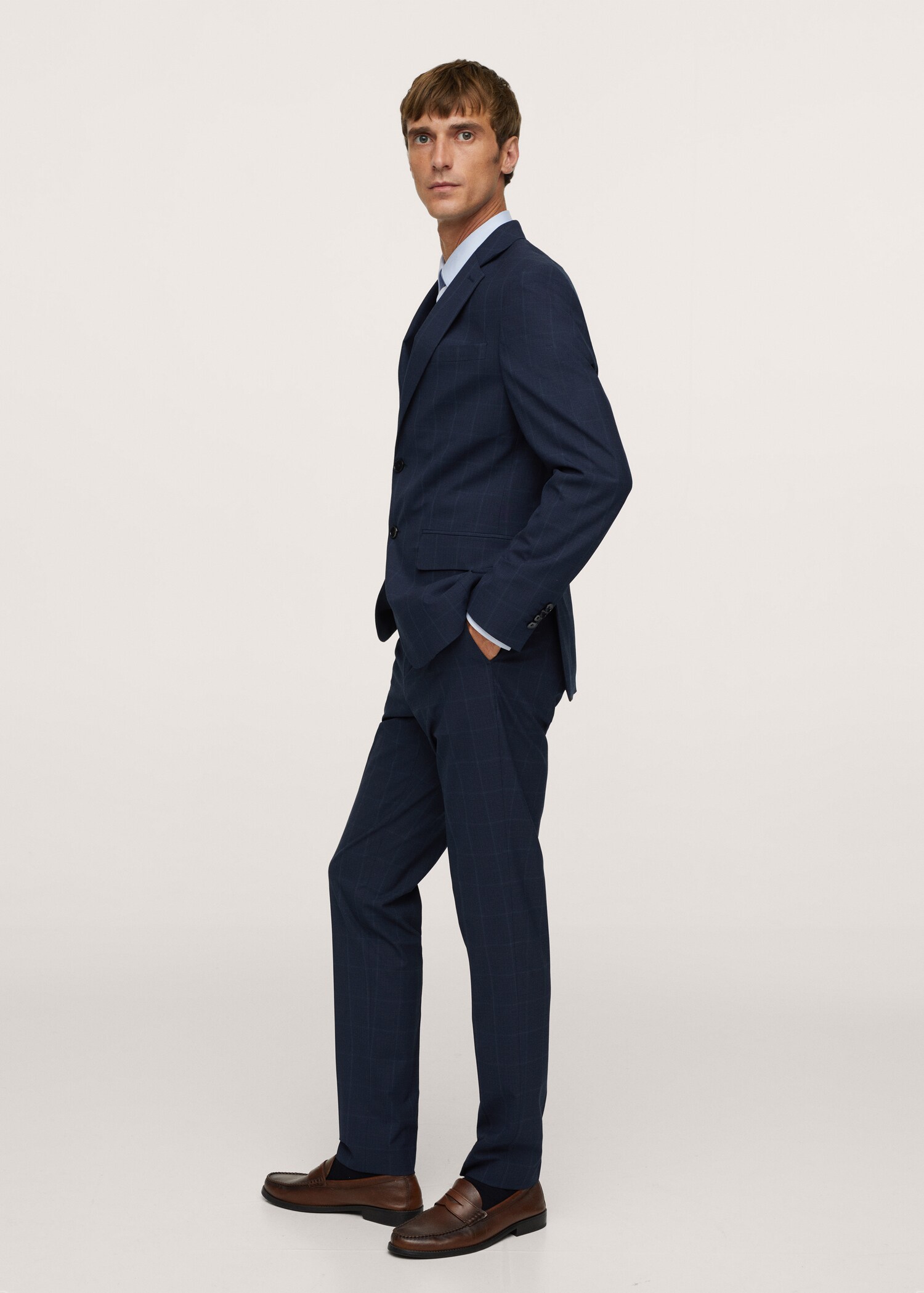 Slim fit check suit blazer - Details of the article 1