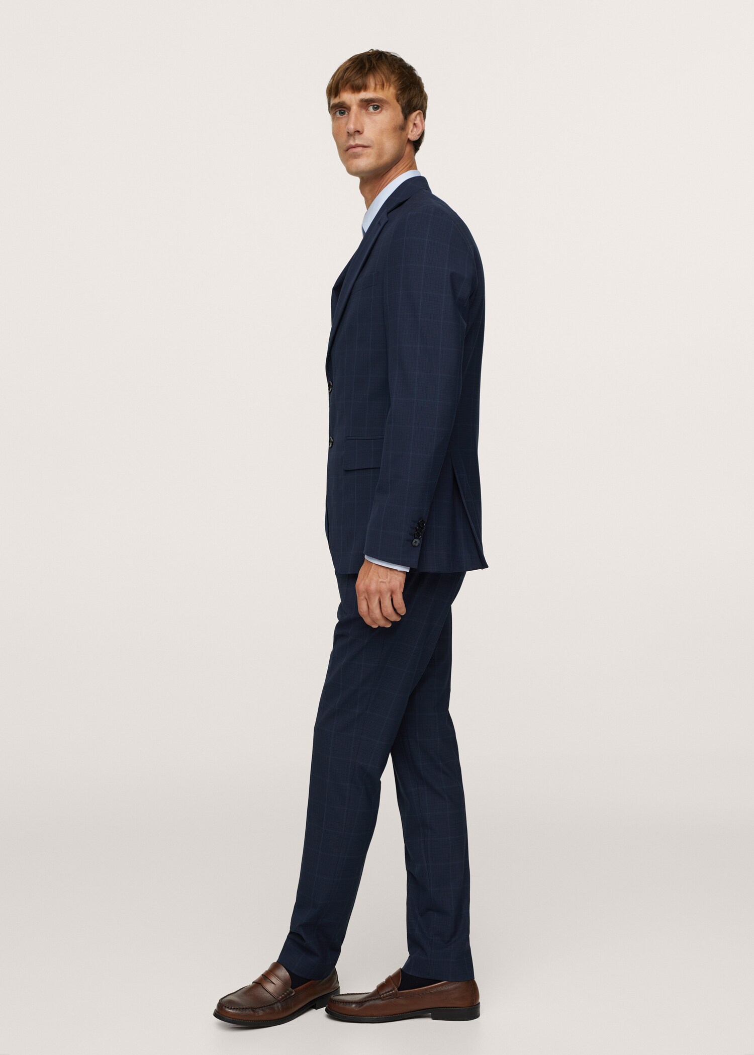 Pantalón traje slim fit cuadros - Detalle del artículo 1