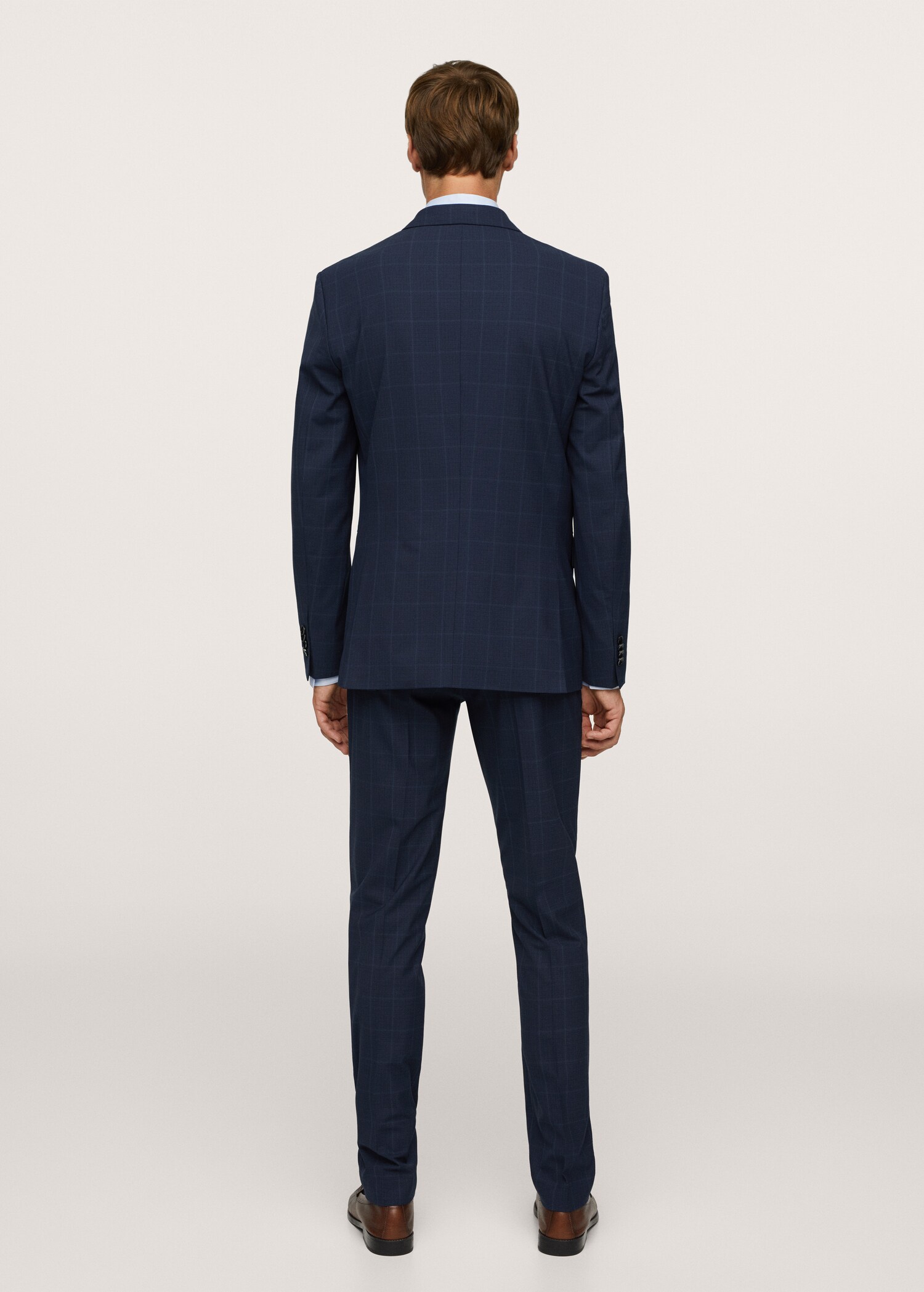 Pantalón traje slim fit cuadros - Reverso del artículo