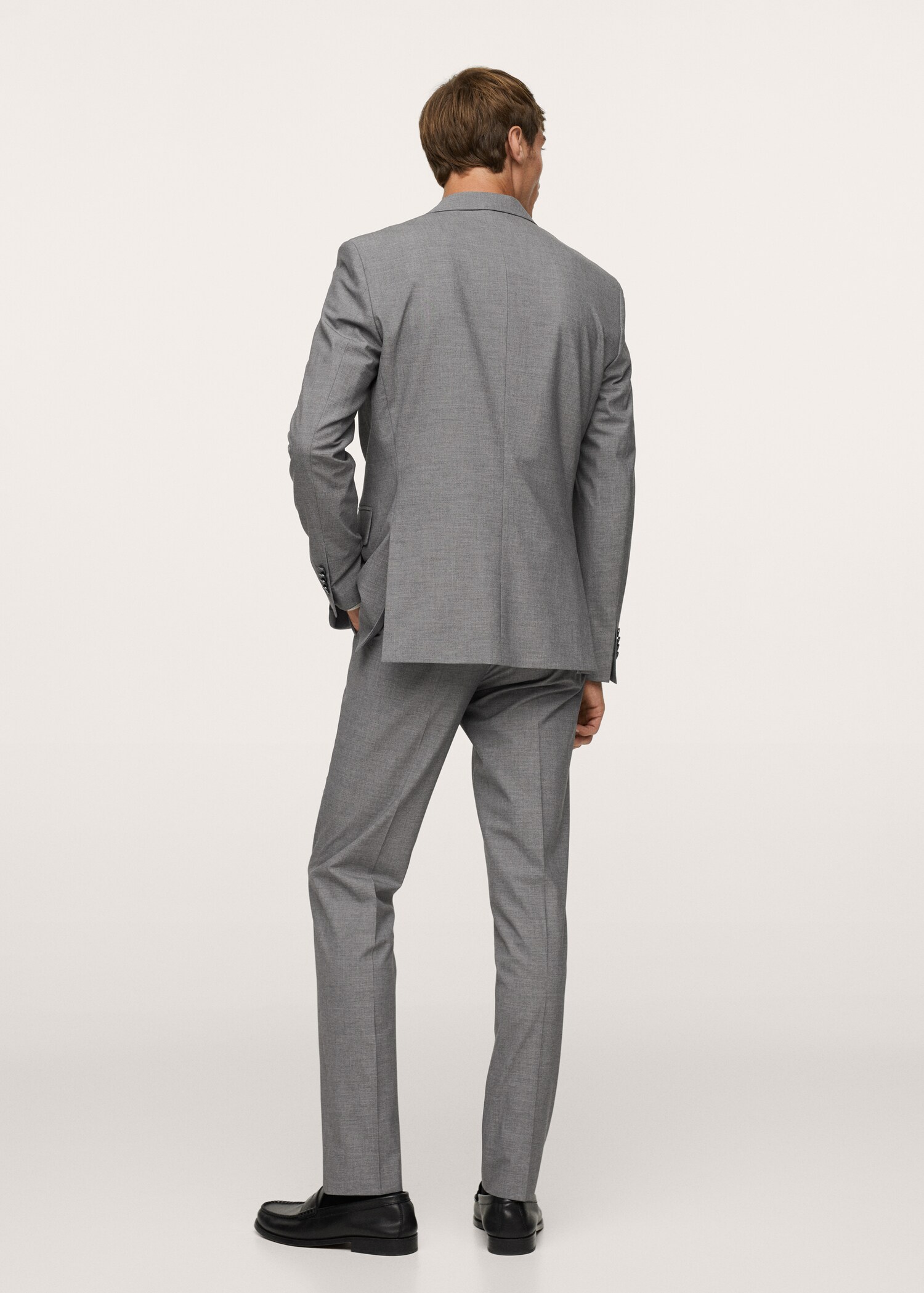 Oblekové kalhoty slim fit s mikro strukturou - Zadní strana zboží
