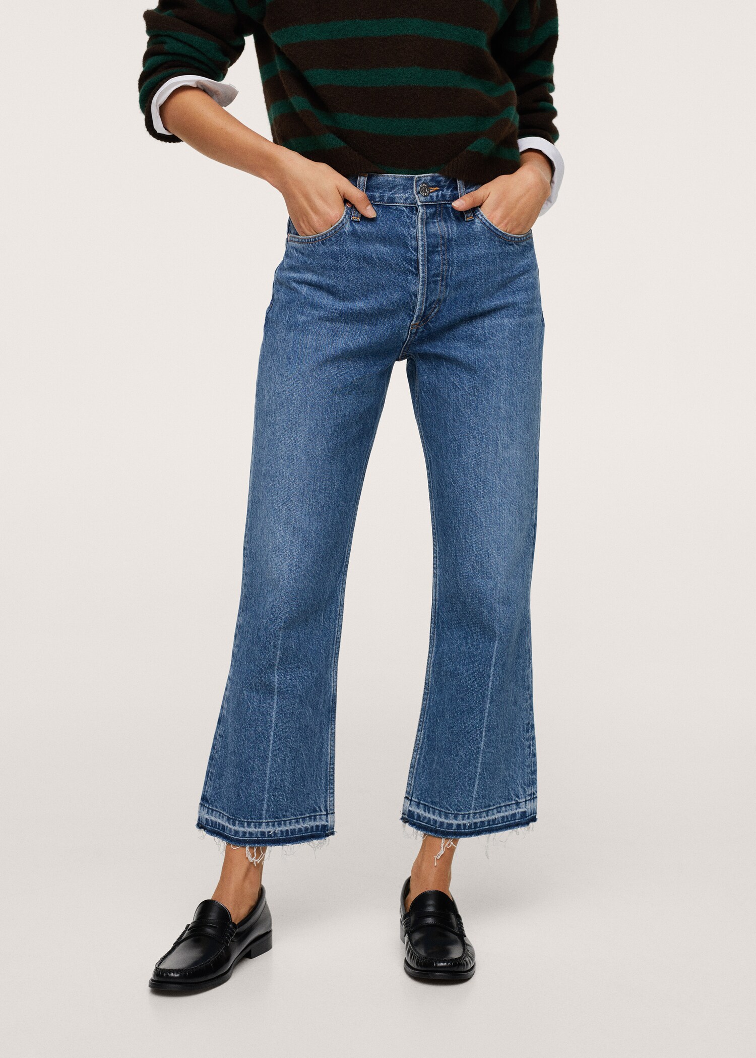 Mid-rise flared jeans - Medium plane