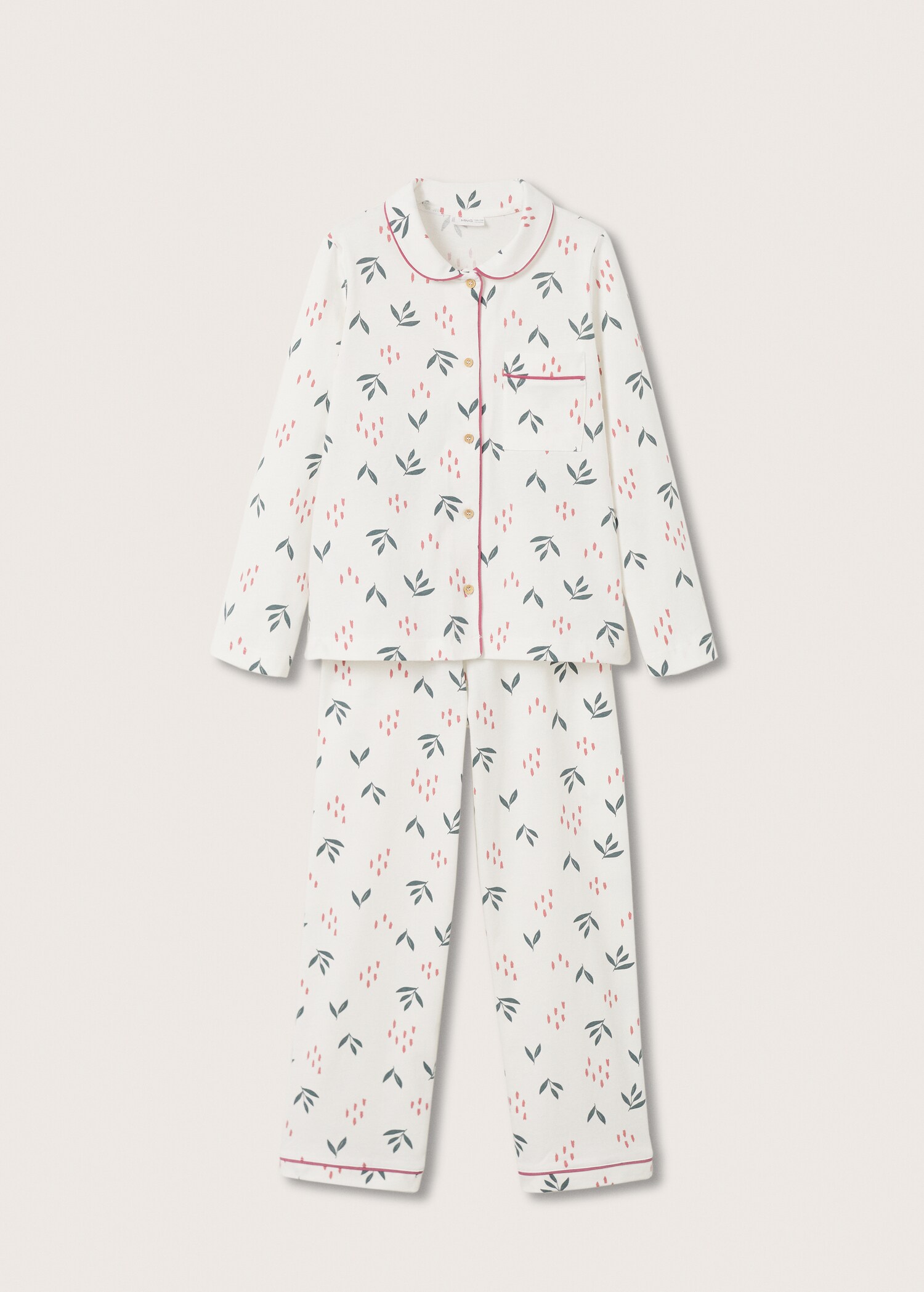 Pijama largo algodón estampado  - Detalle del artículo 8