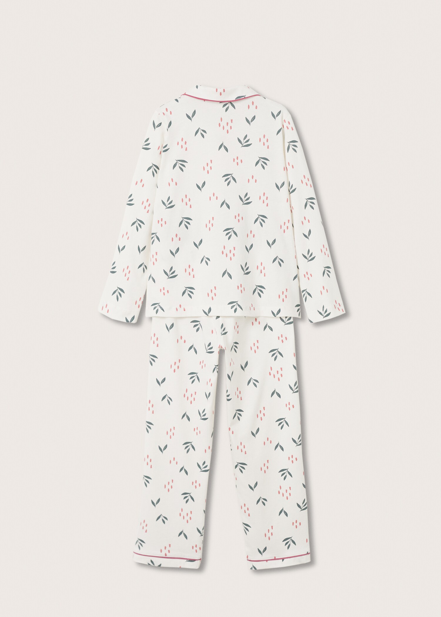 Pijama largo algodón estampado  - Reverso del artículo