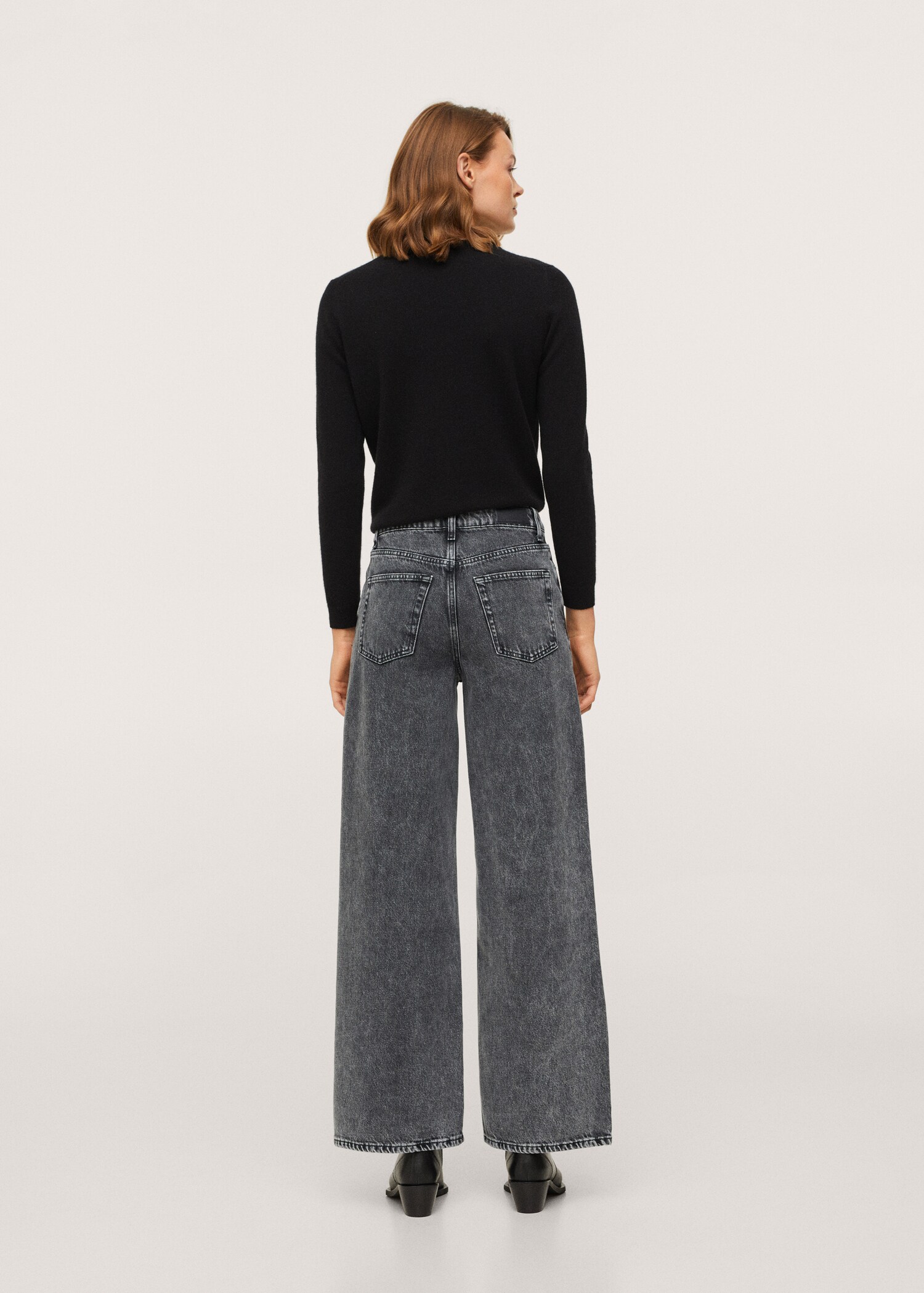 Jeans Wideleg tiro alto costuras - Reverso del artículo
