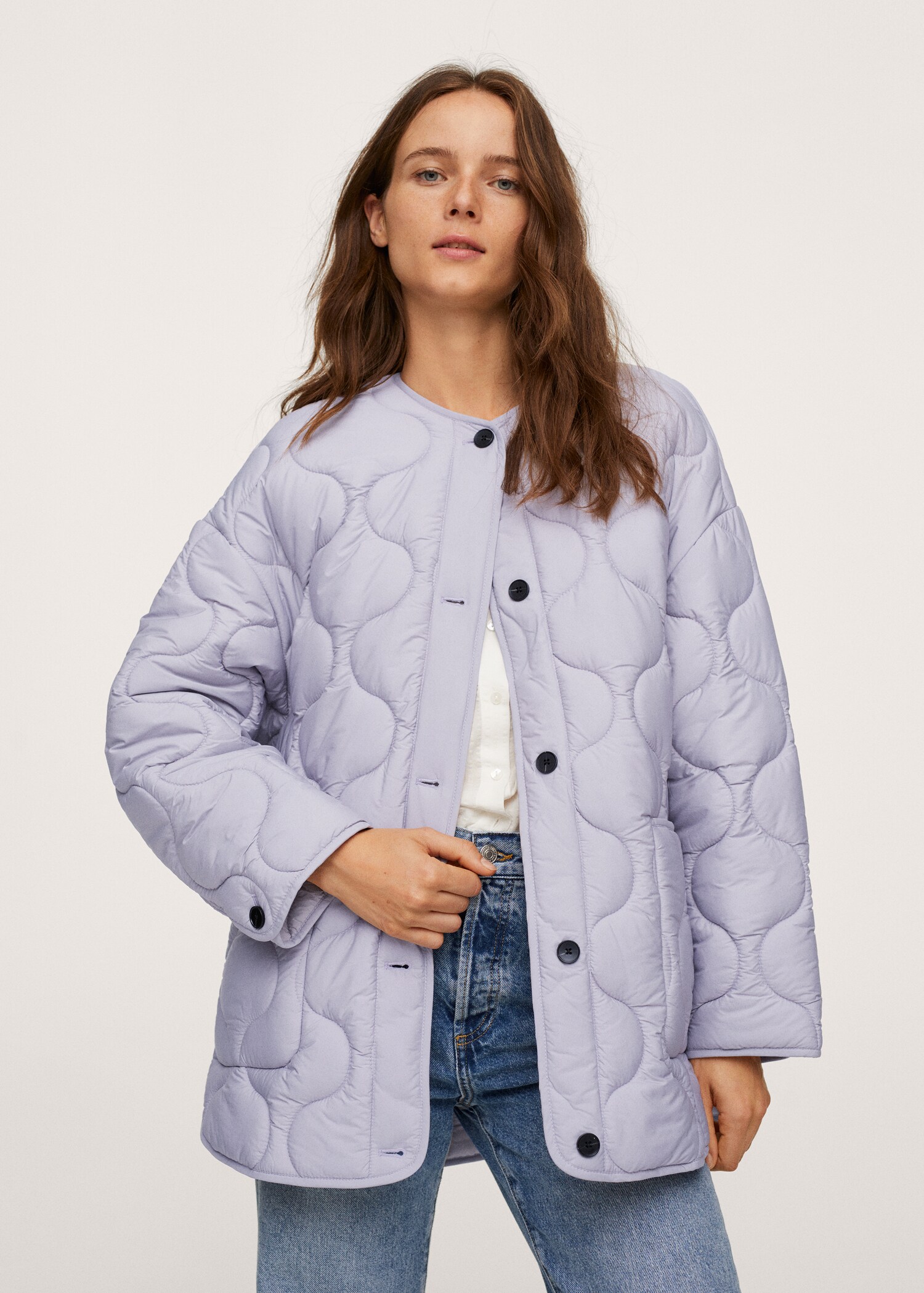 Anorak acolchado satinado - Plano medio