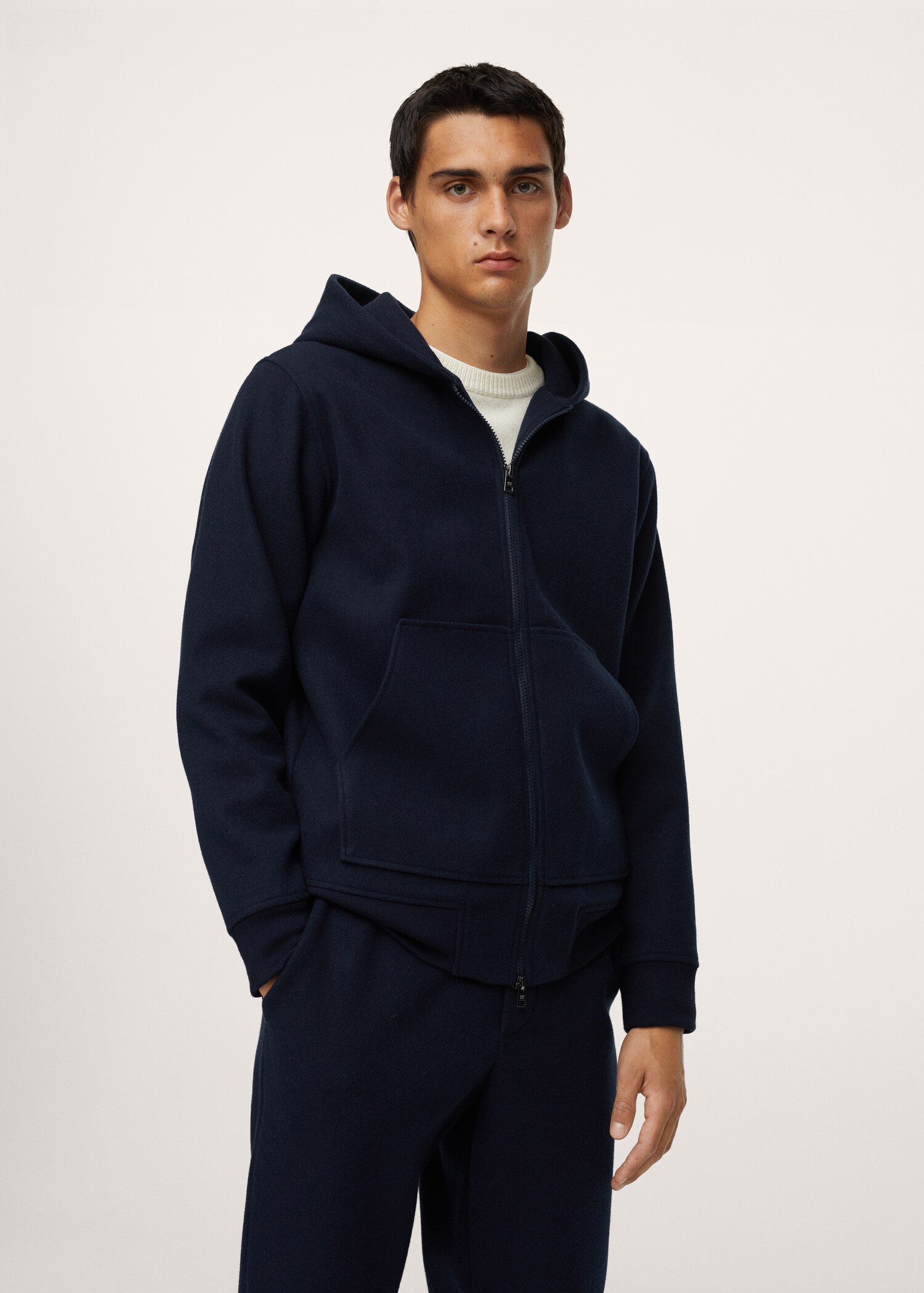 Sudadera textura cremallera - Plano medio