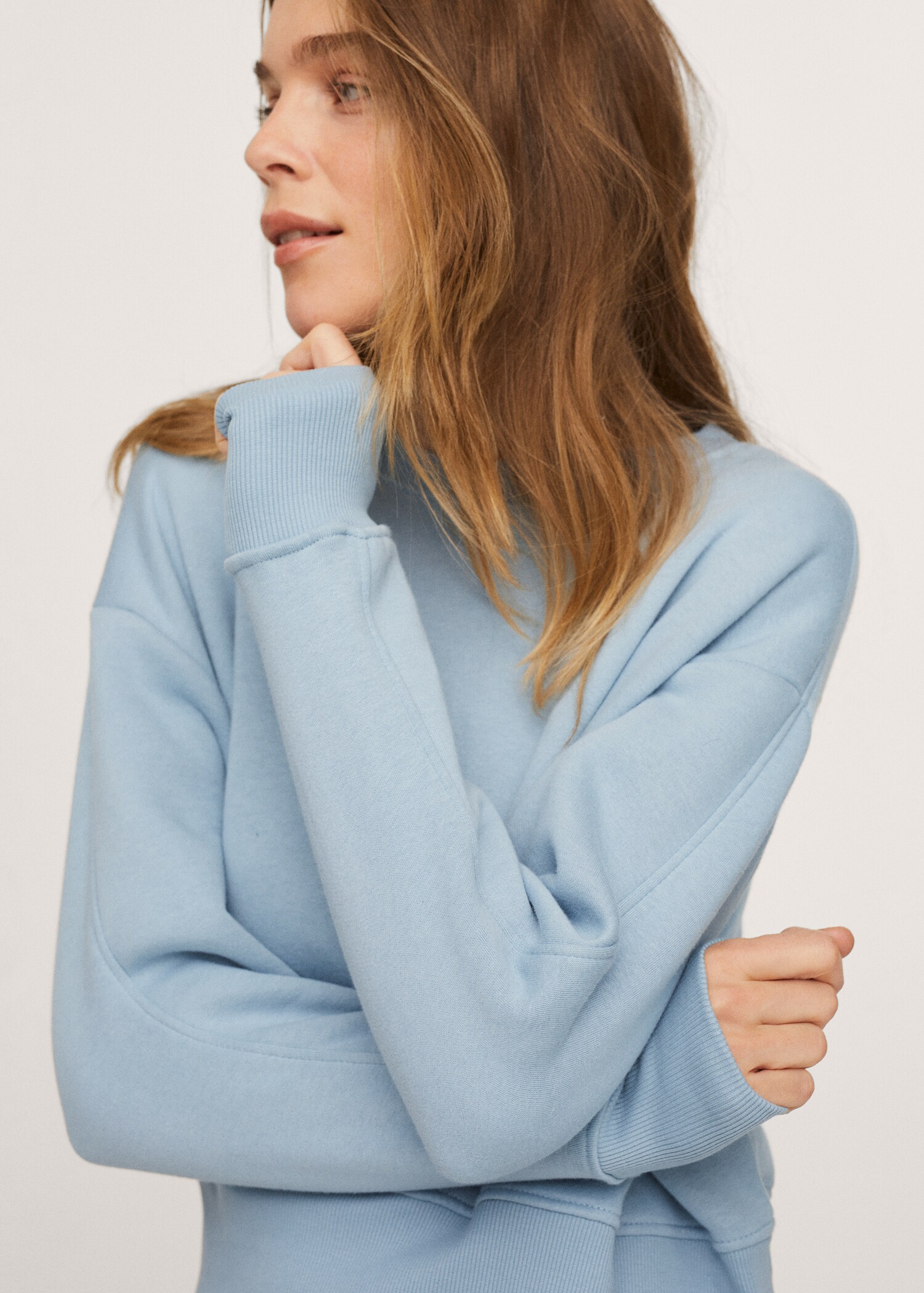 Textured cotton-blend sweatshirt - Details of the article 1