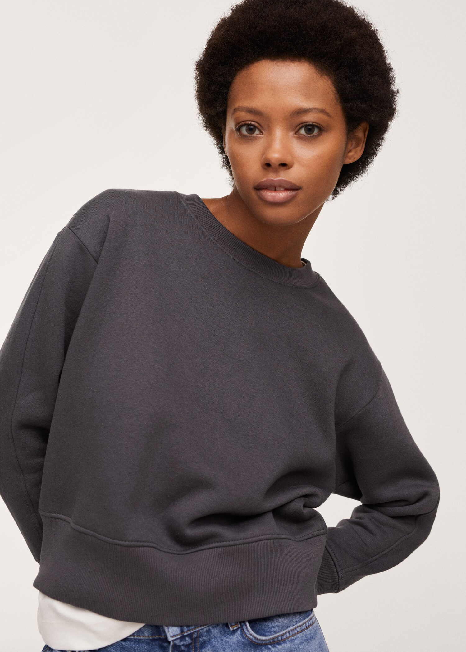 Textured cotton-blend sweatshirt - Details of the article 1