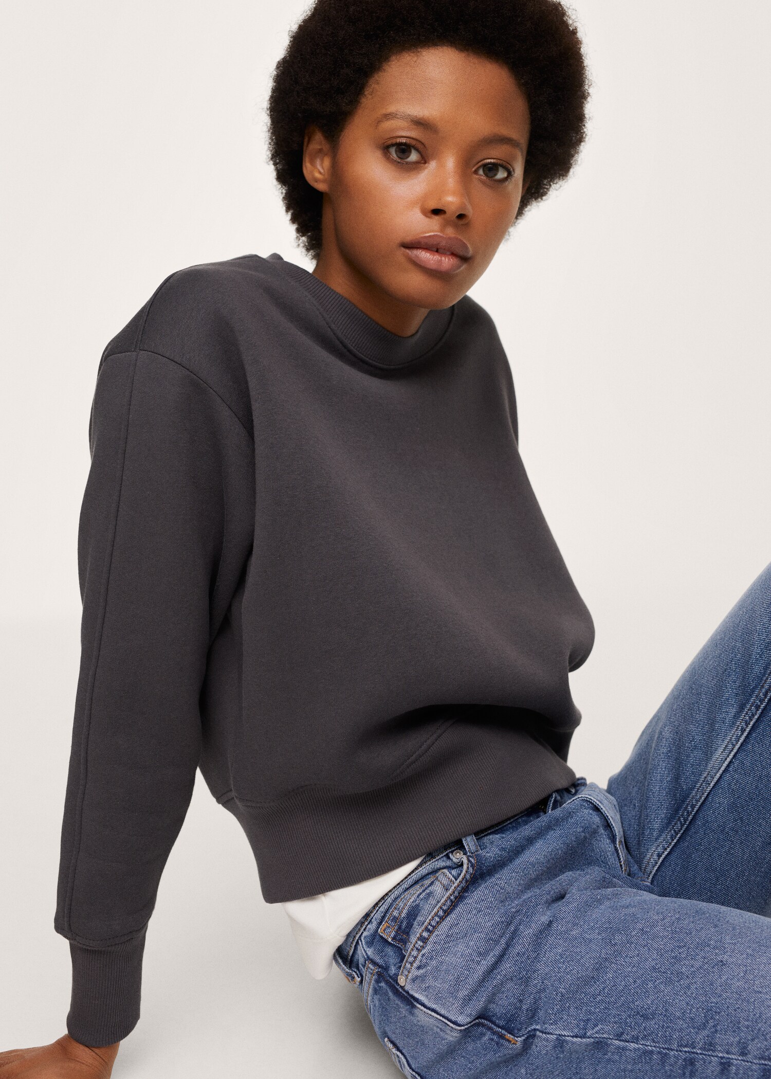 Textured cotton-blend sweatshirt - Details of the article 3