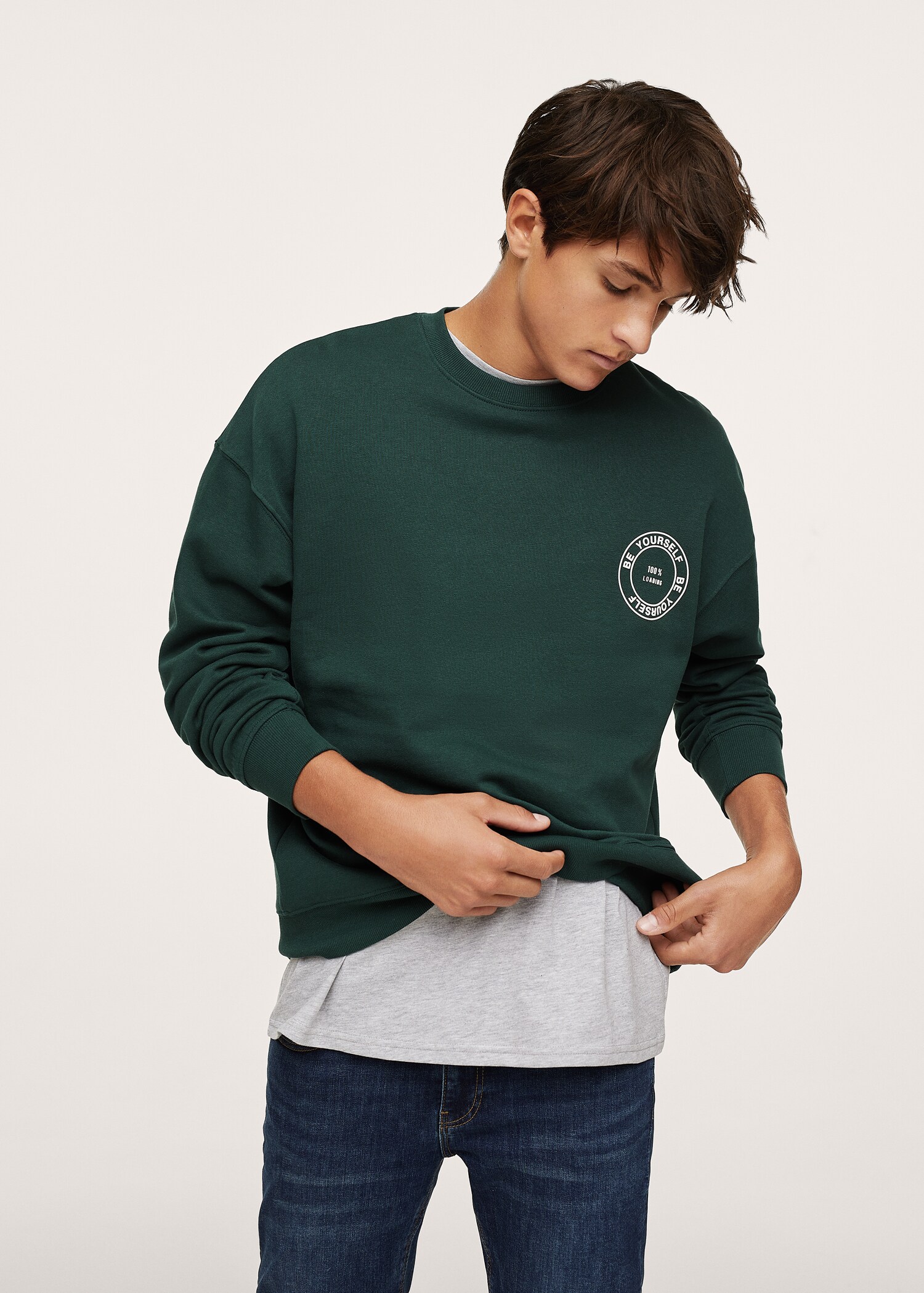 Sudadera algodón mensaje - Plano medio