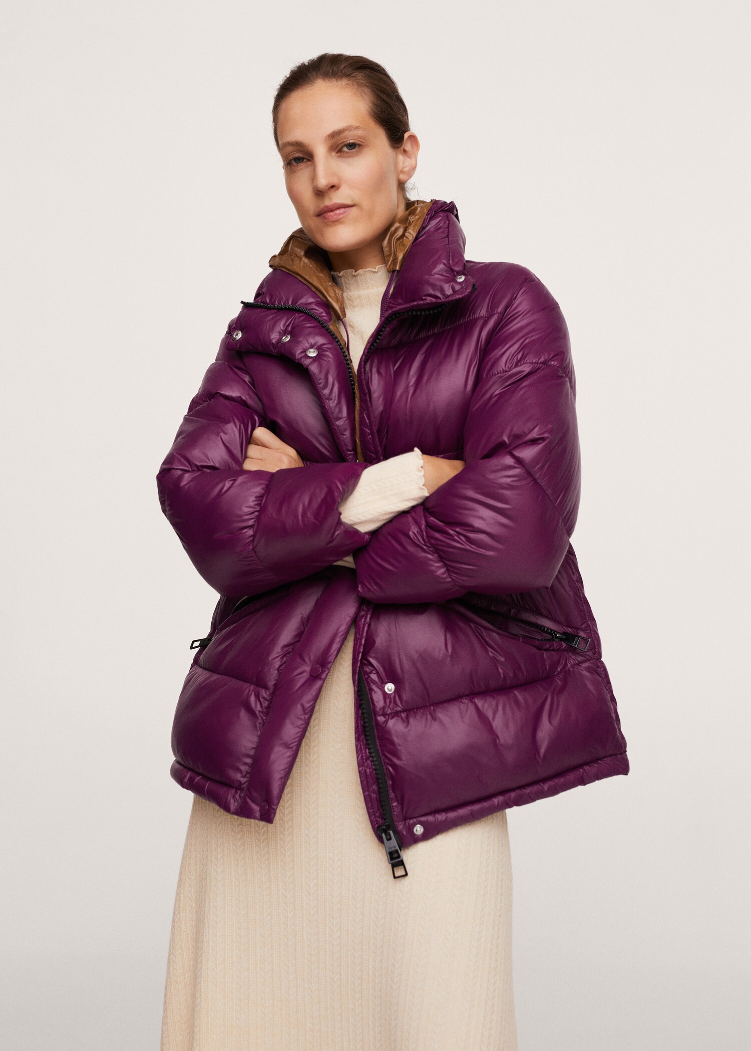 Anorak acolchado capucha - Plano medio