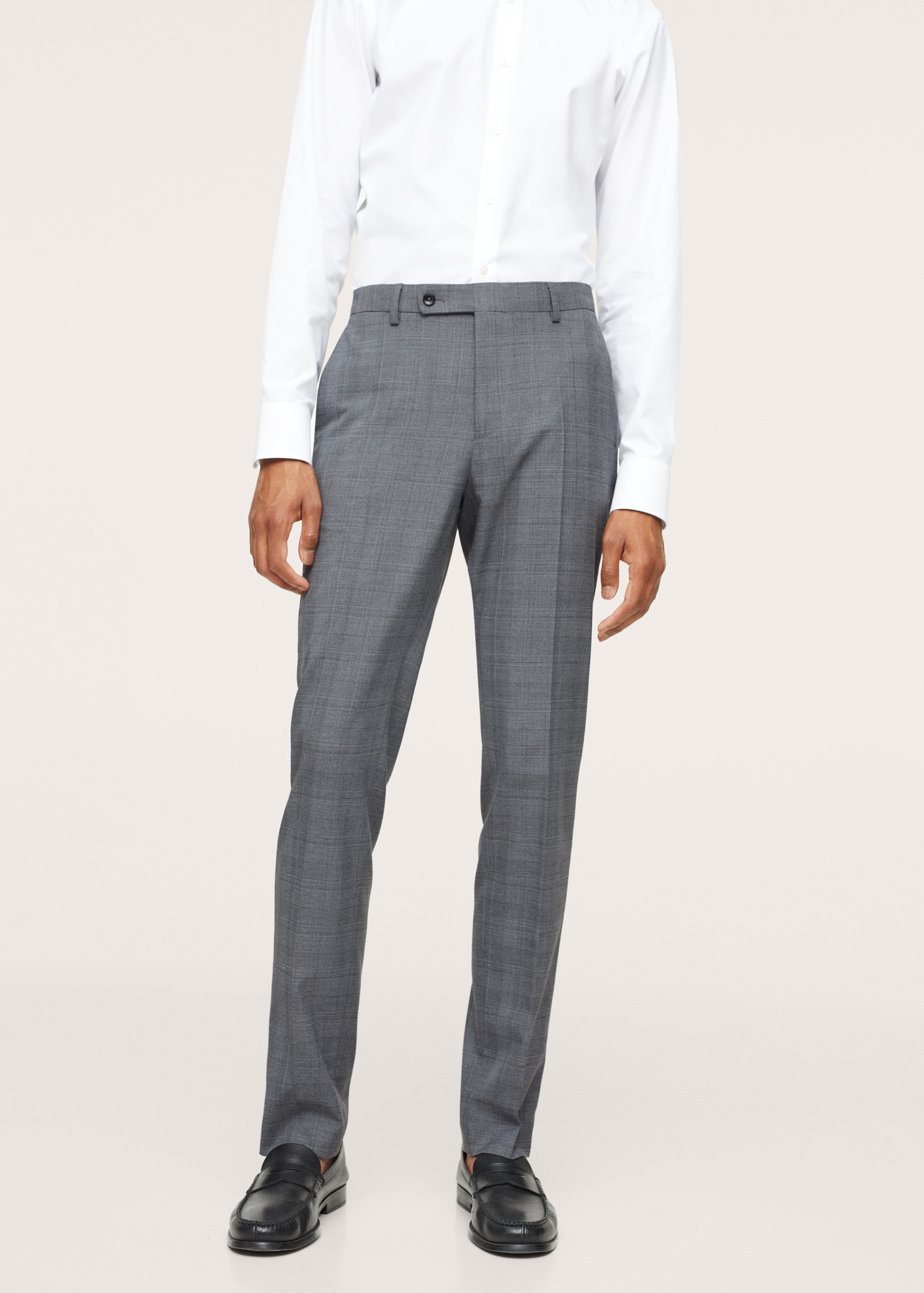 Pantalón traje slim fit cuadros - Plano medio