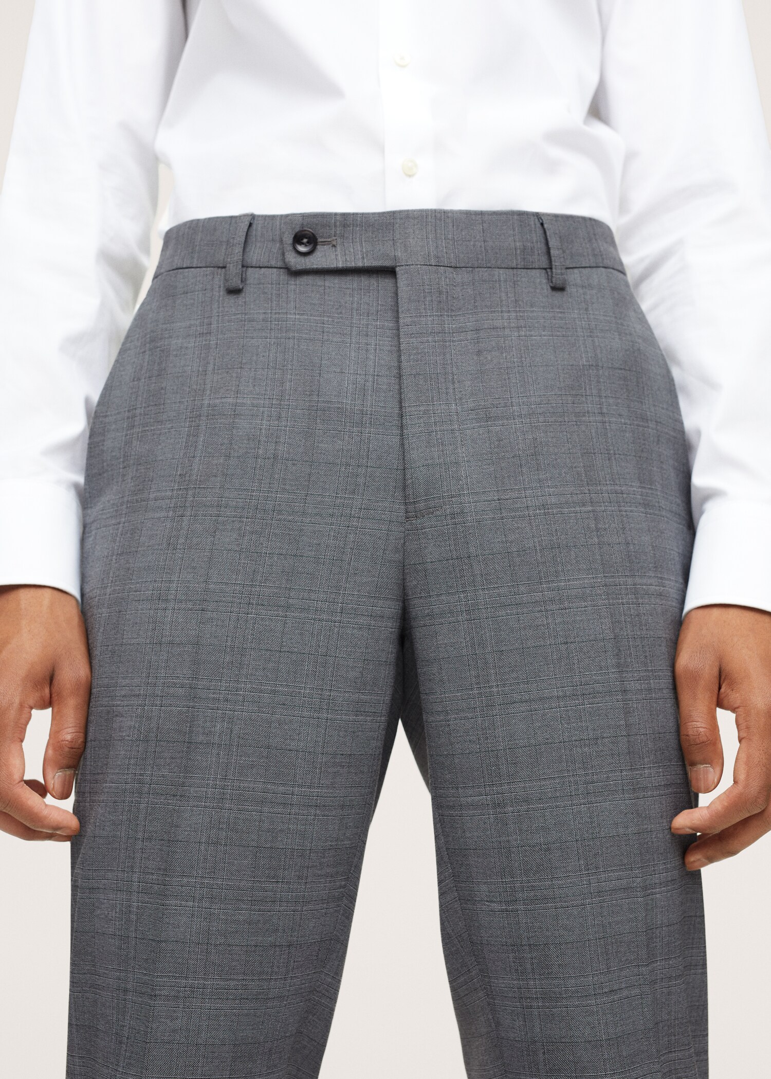 Pantalón traje slim fit cuadros - Detalle del artículo 1