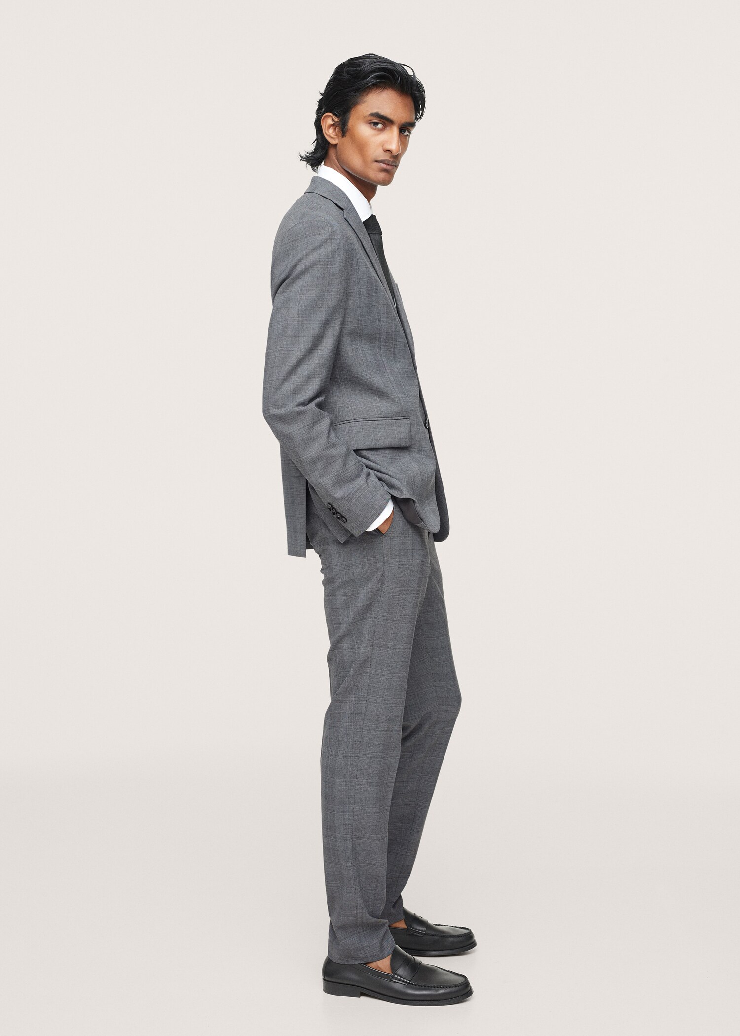 Pantalón traje slim fit cuadros - Detalle del artículo 2