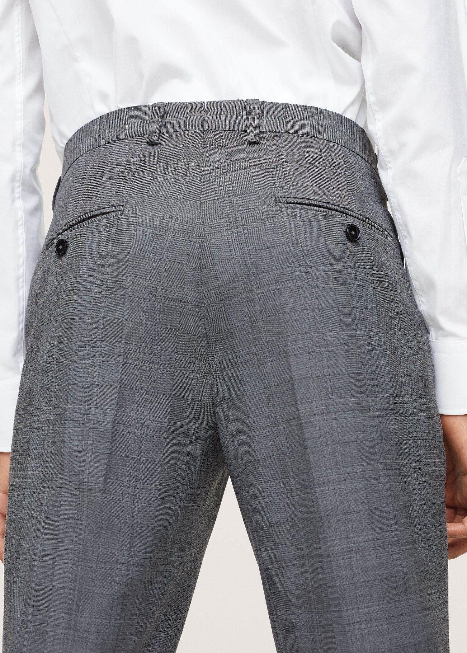 Pantalón traje slim fit cuadros - Detalle del artículo 3