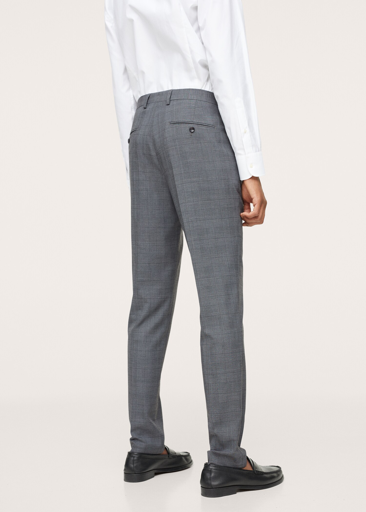 Pantalón traje slim fit cuadros - Reverso del artículo