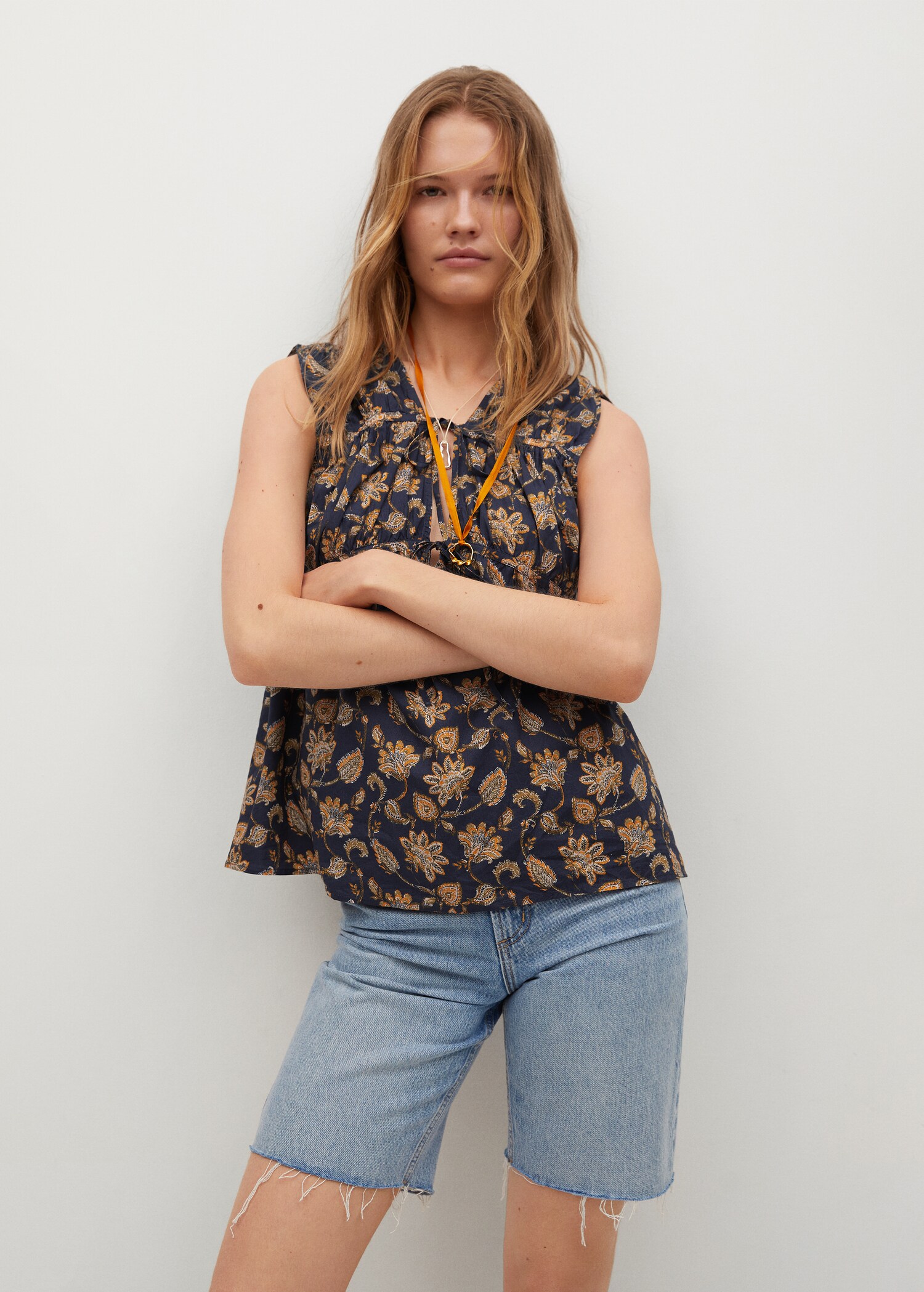 Blusa algodón estampada - Detalle del artículo 2