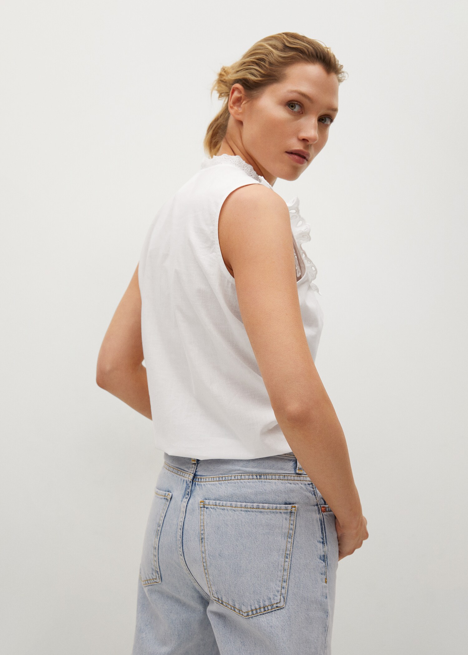 Blusa algodón bordado suizo - Reverso del artículo
